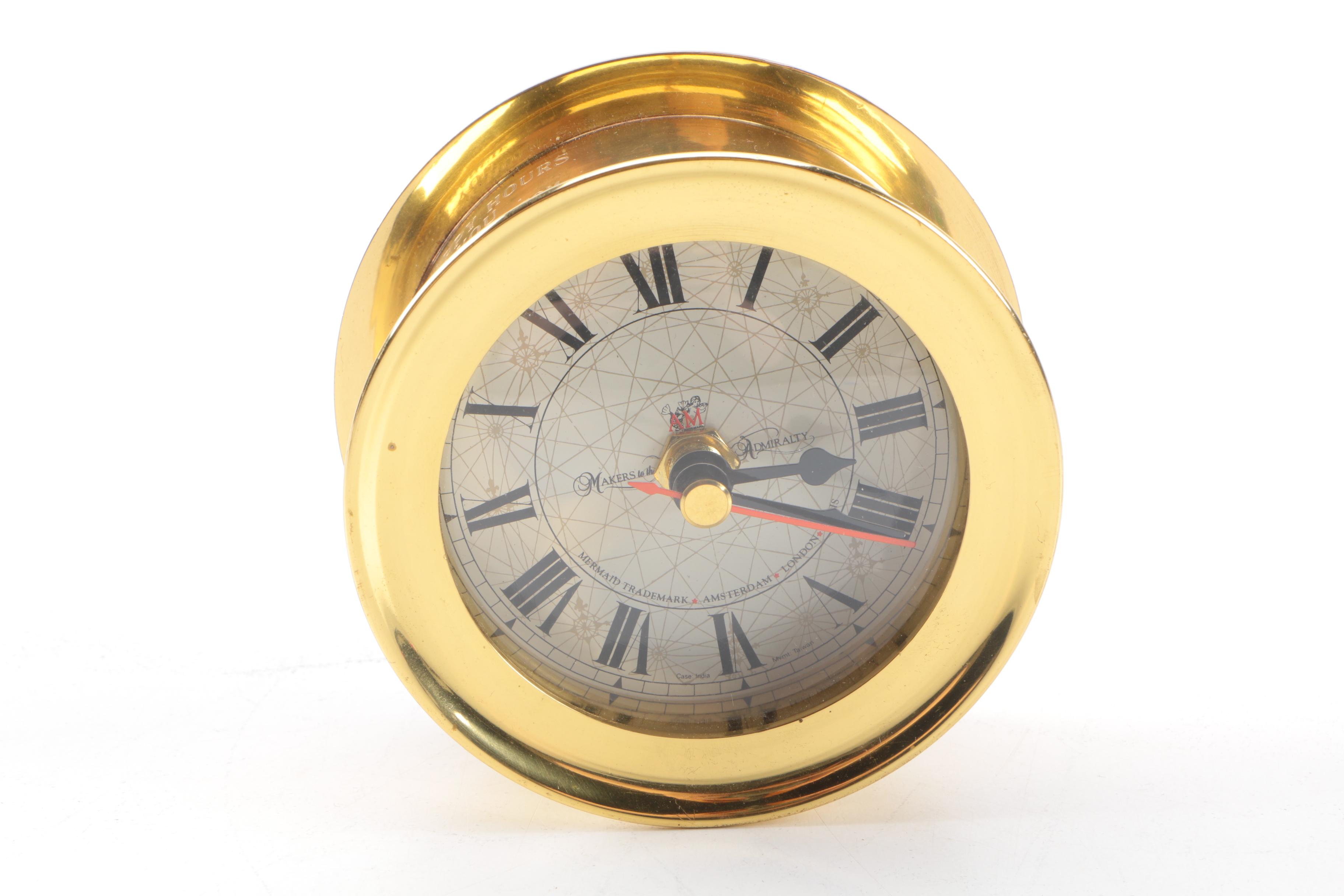 Taylor Stormoguide Barometer and Nautical Brass Clock