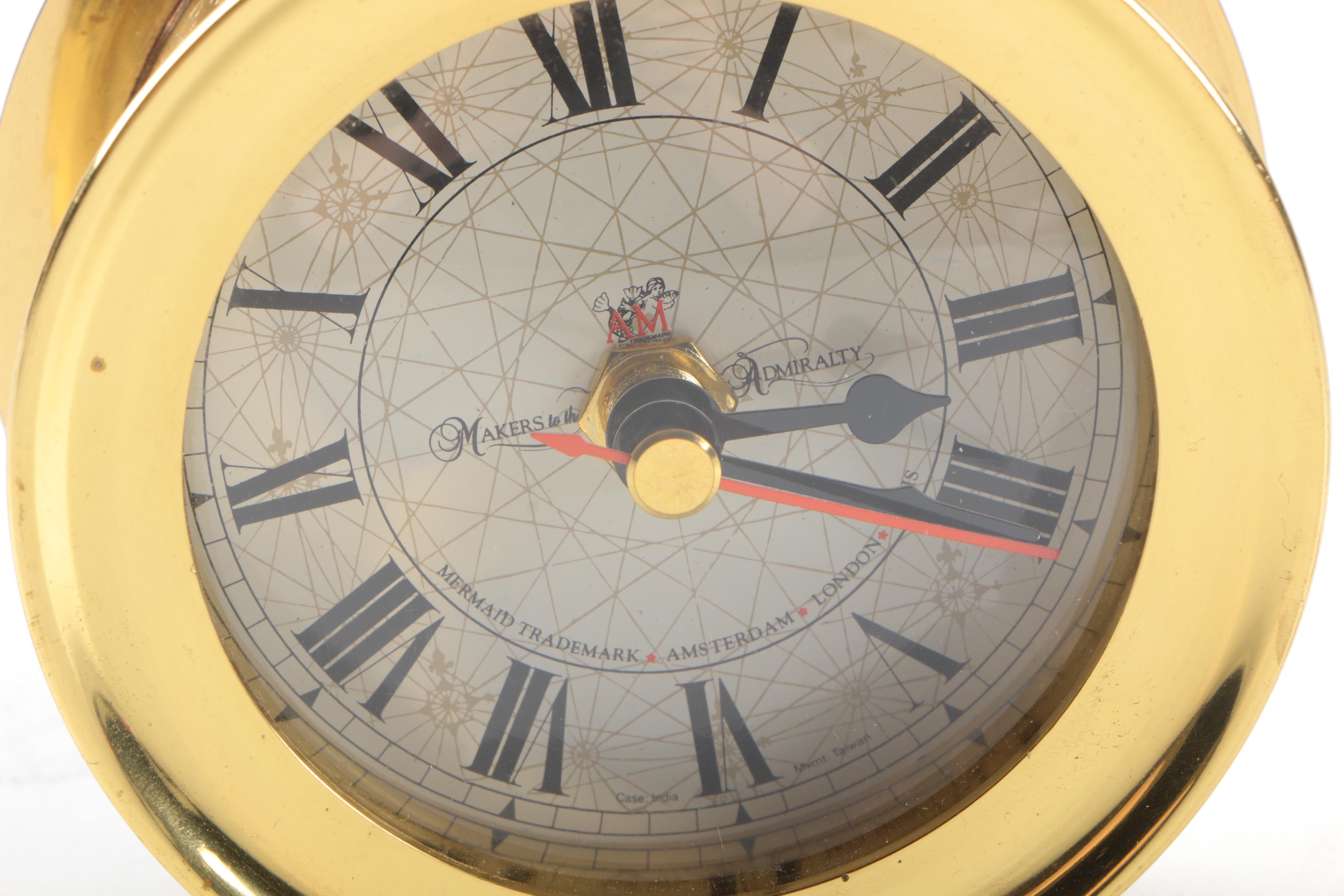 Taylor Stormoguide Barometer and Nautical Brass Clock