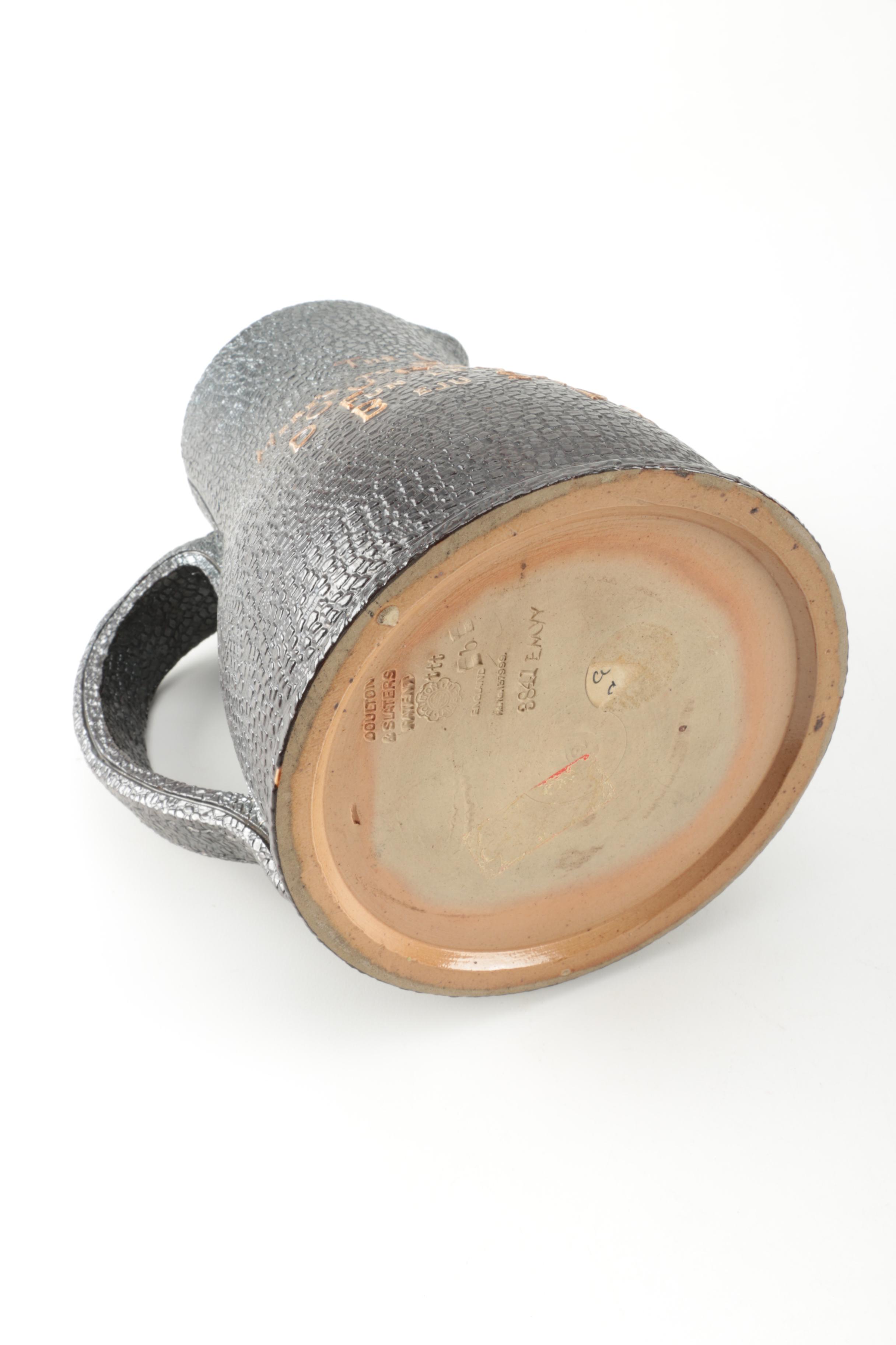 Antique Doulton Burlsem Pottery "Landlord's Invitation" Pitcher