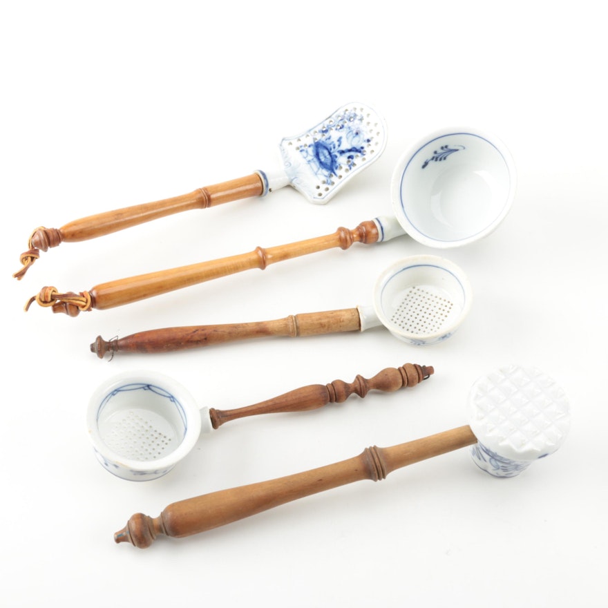 "Blue Onion" Style Porcelain Kitchen Utensils