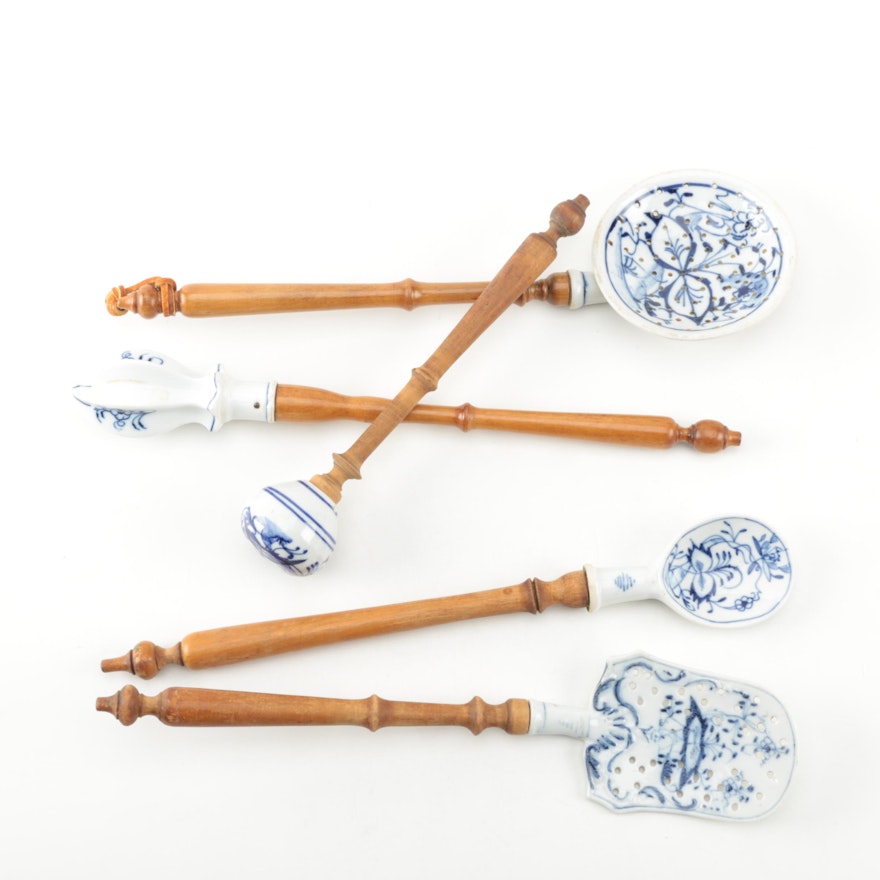 "Blue Onion" Style Porcelain Kitchen Utensils