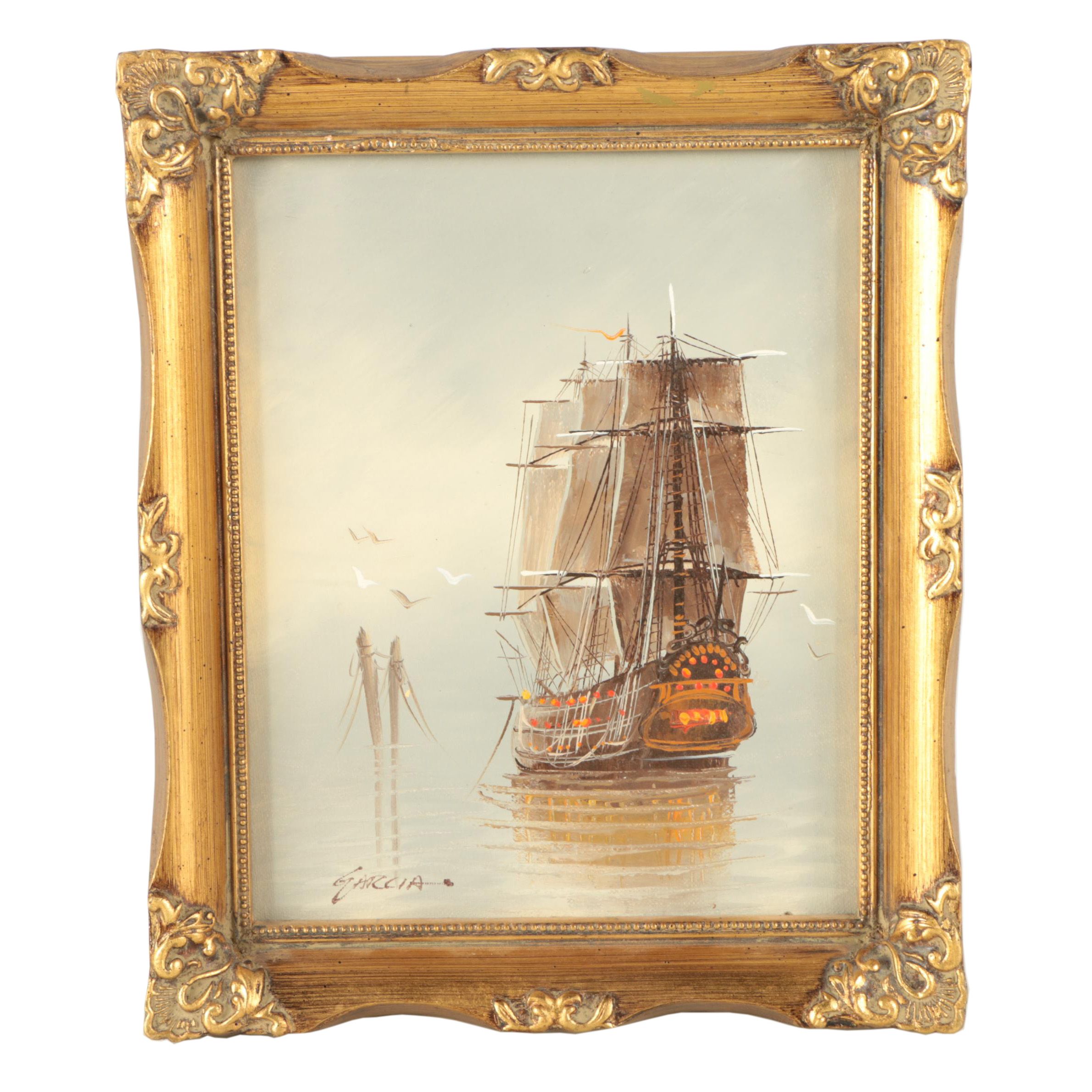Garcia Oil Painting on Canvas of Ship