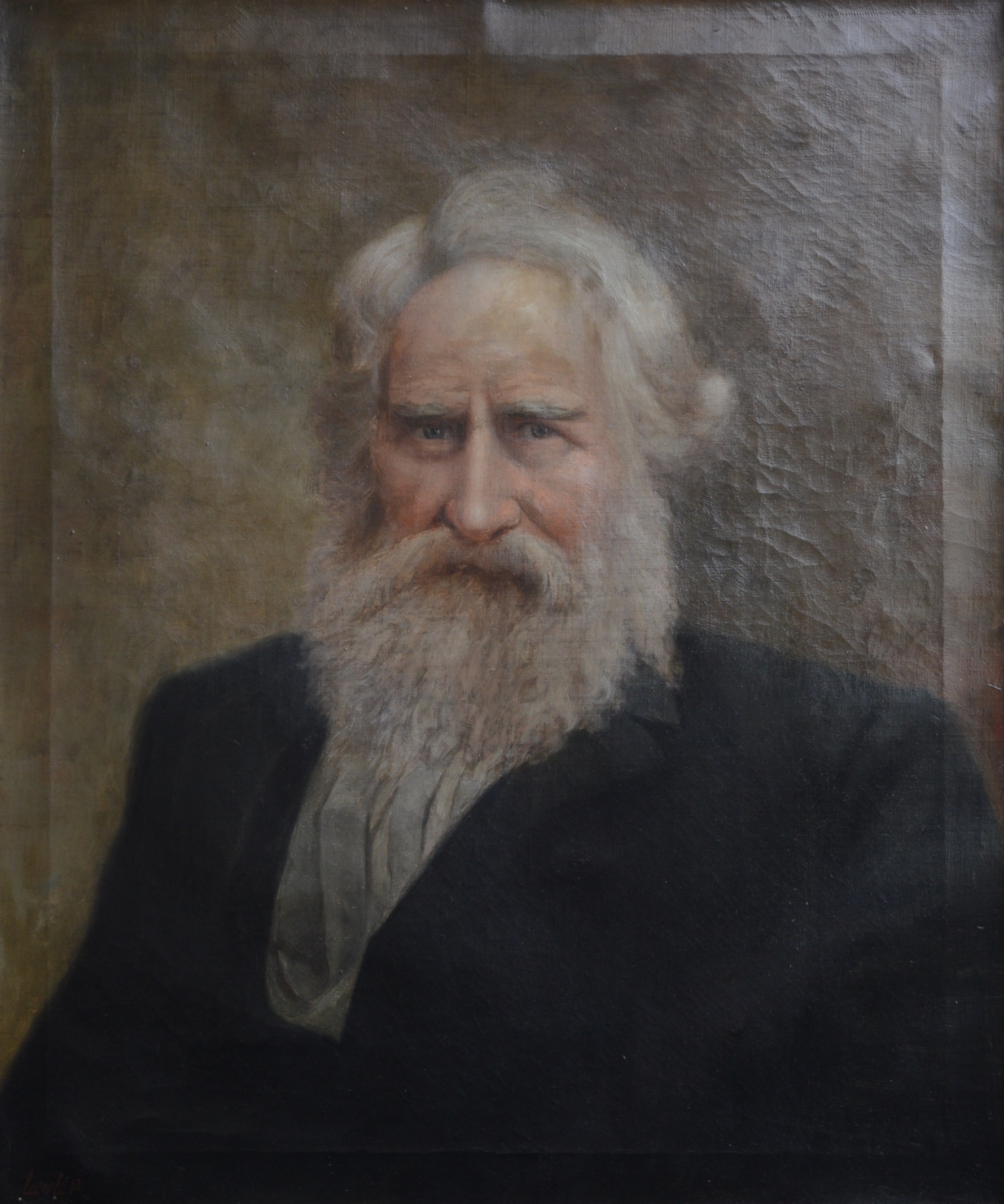 Lawler Signed Antique Portrait Oil on Canvas