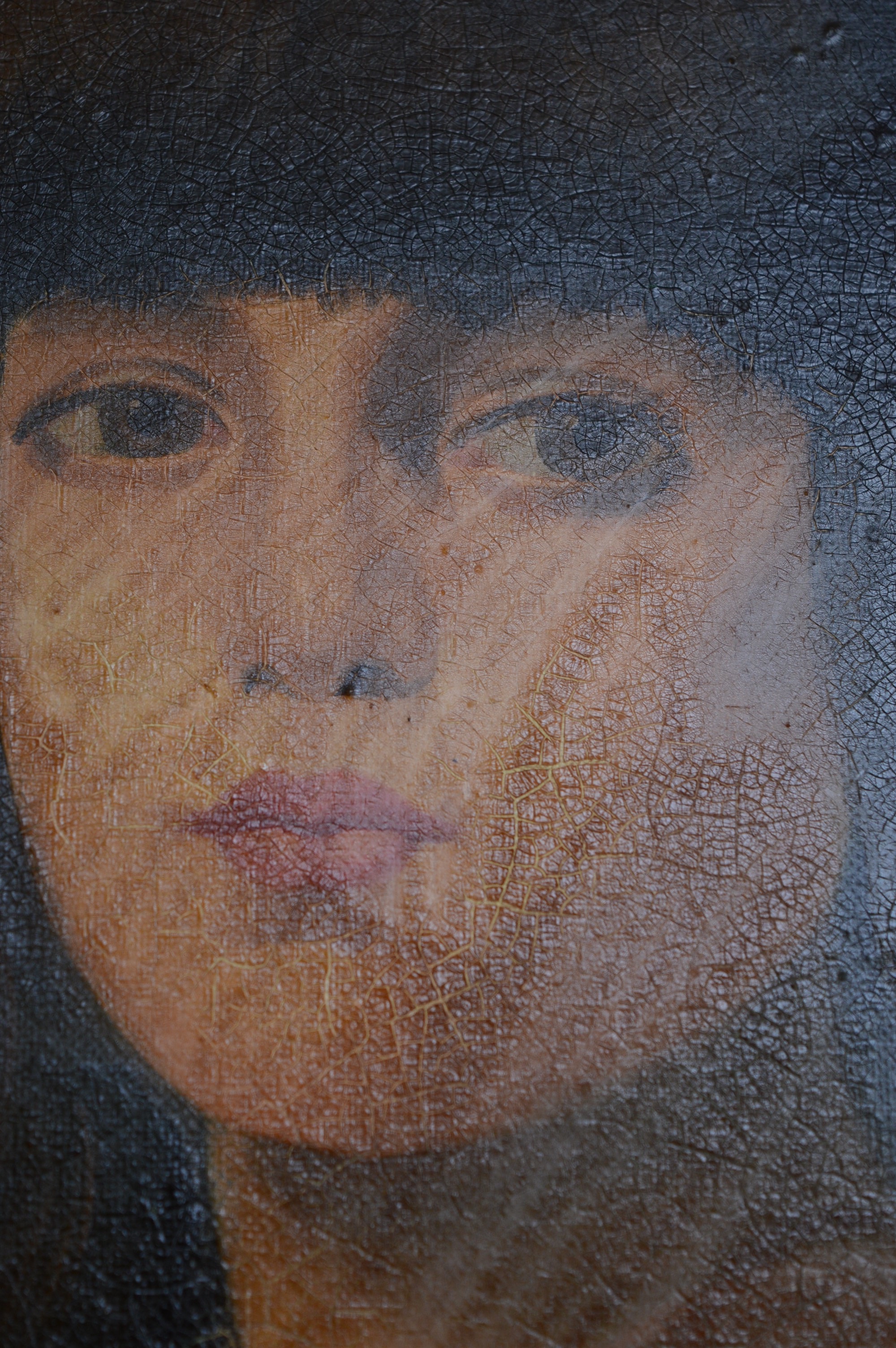 Walker Signed Antique Portrait Oil on Canvas