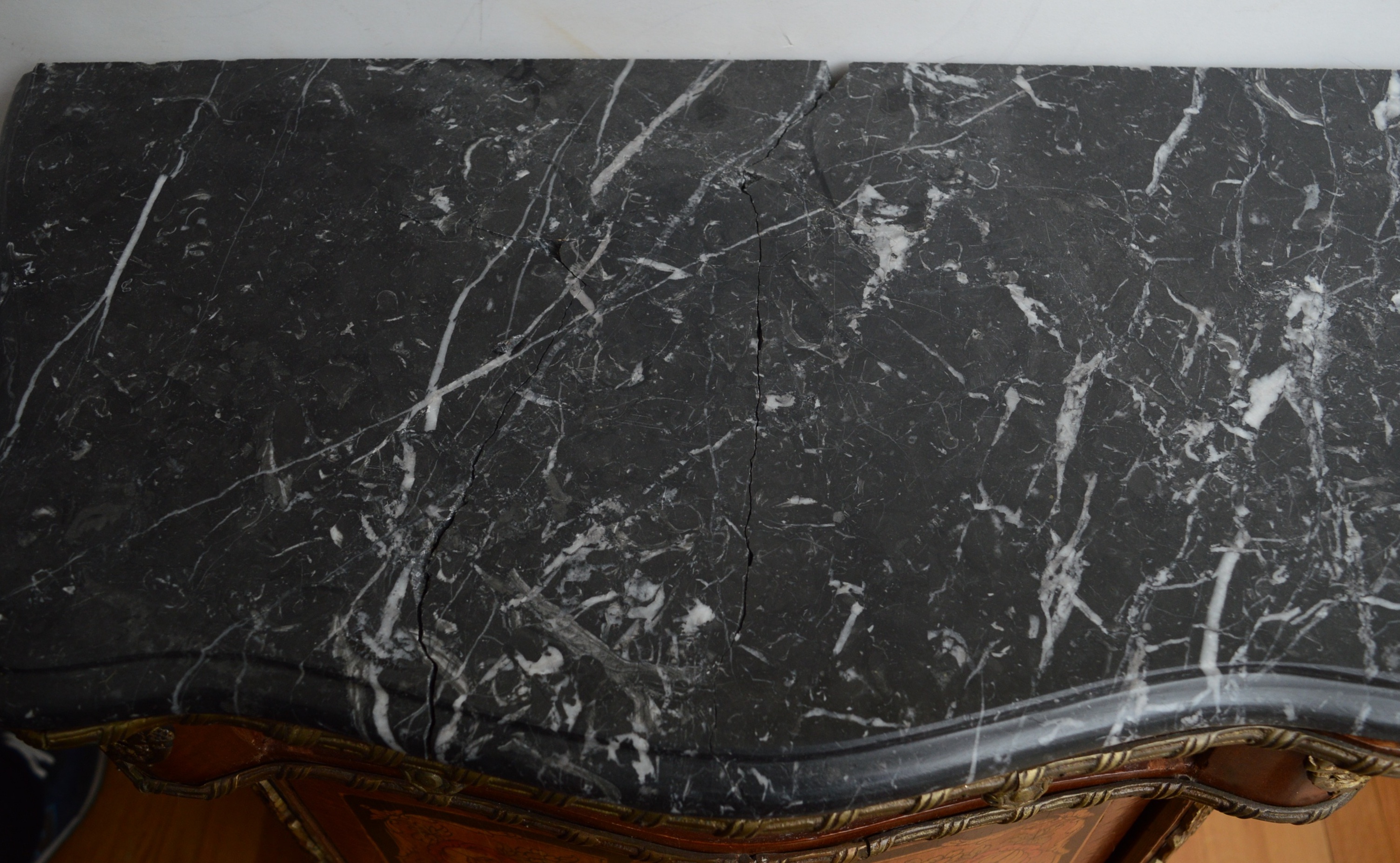 Antique Neoclassical Marble Top Cabinet