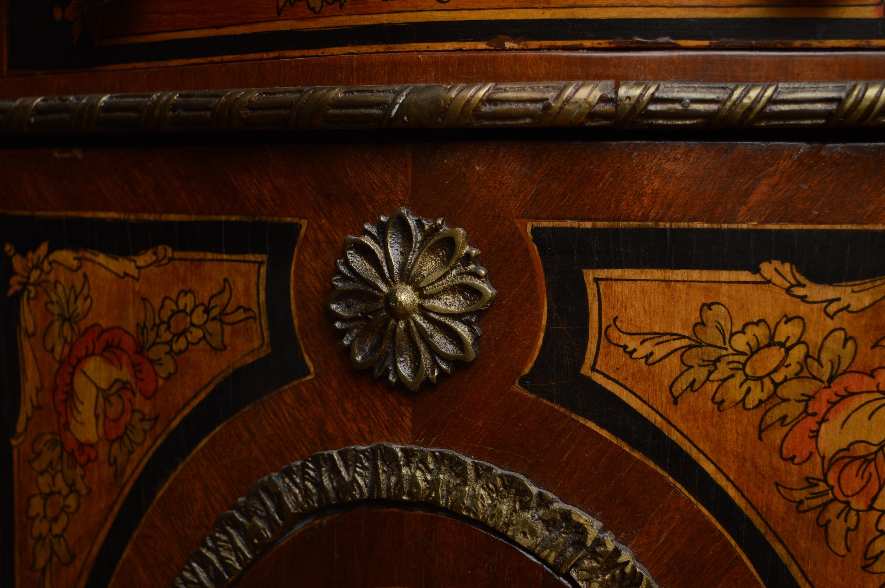 Antique Neoclassical Marble Top Cabinet