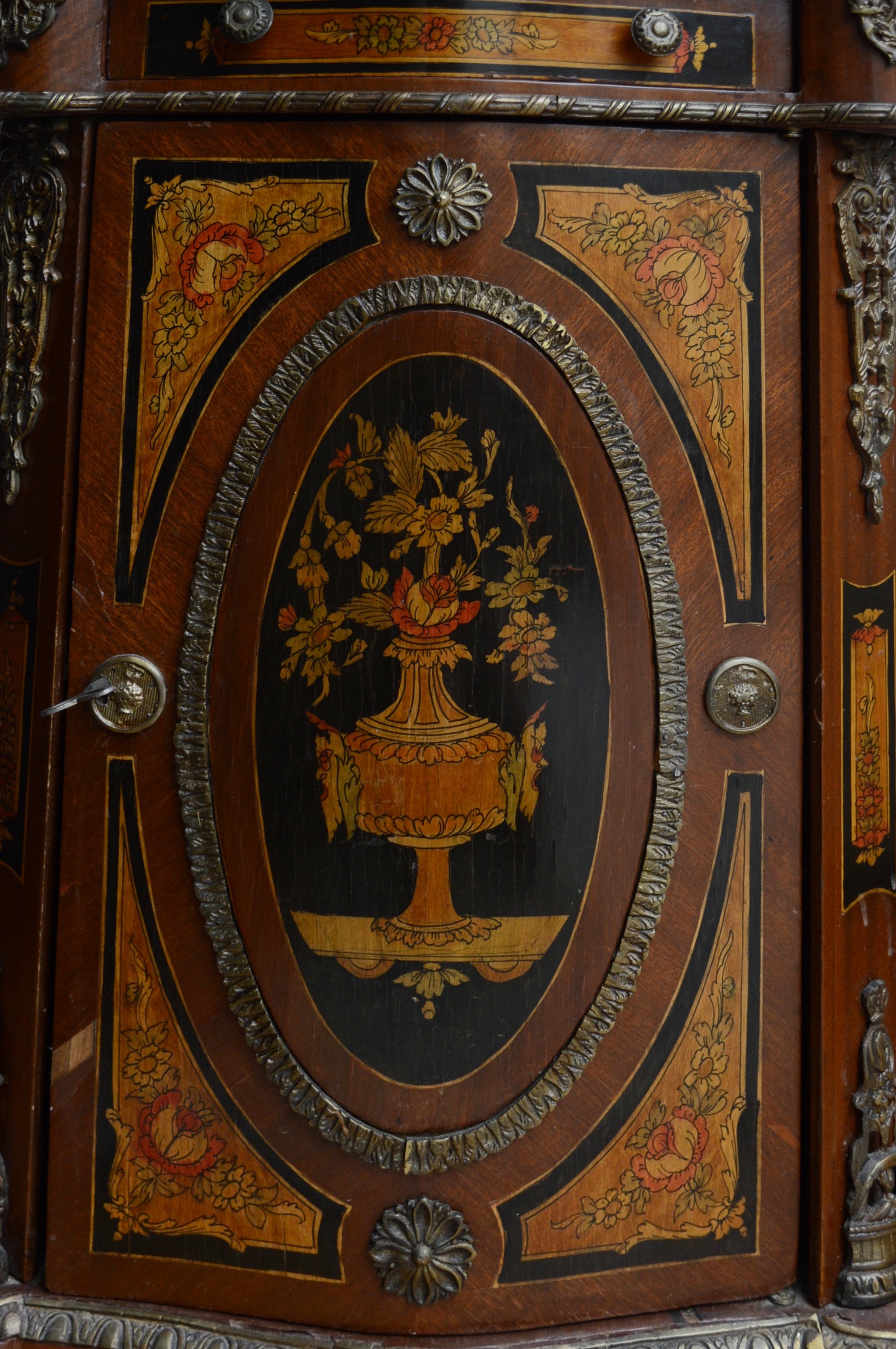 Antique Neoclassical Marble Top Cabinet