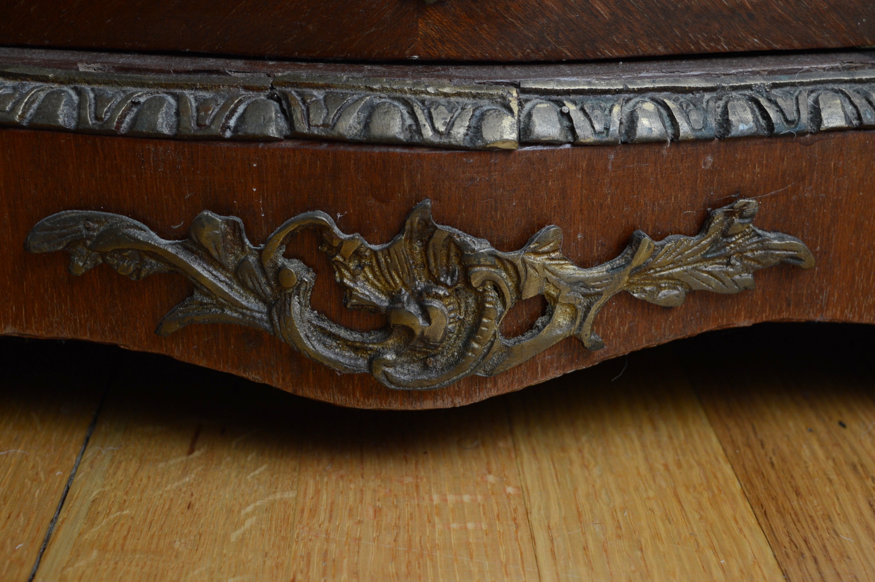 Antique Neoclassical Marble Top Cabinet