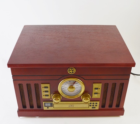 Electro Brand Retro Style Turntable CD Stereo