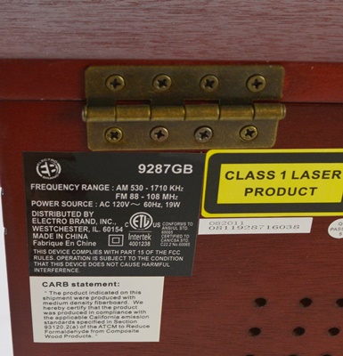 Electro Brand Retro Style Turntable CD Stereo