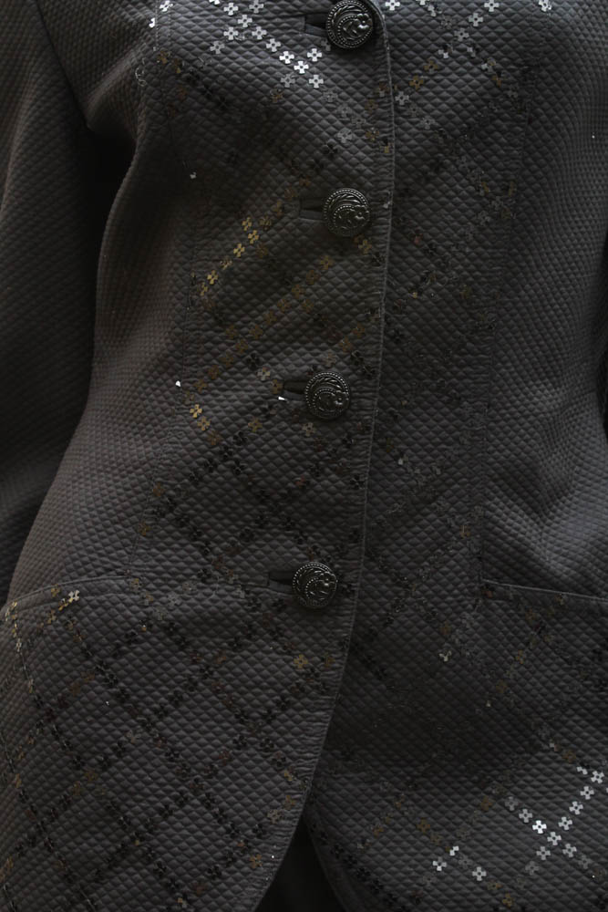 "Pam McMahon Couture" Women's Tuxedo Slacks and Black Sequined Jacket