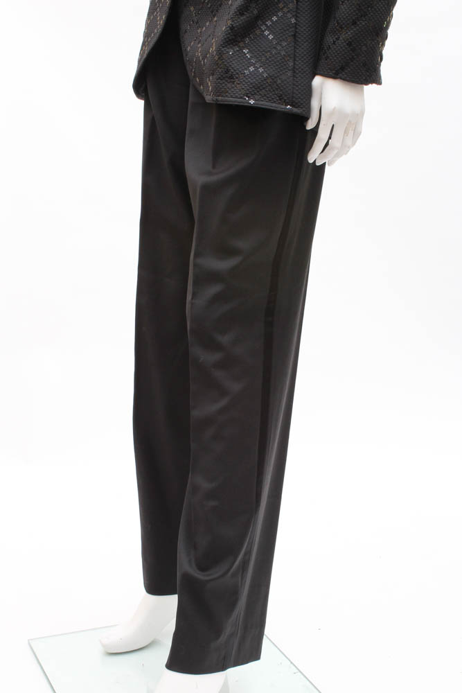 "Pam McMahon Couture" Women's Tuxedo Slacks and Black Sequined Jacket