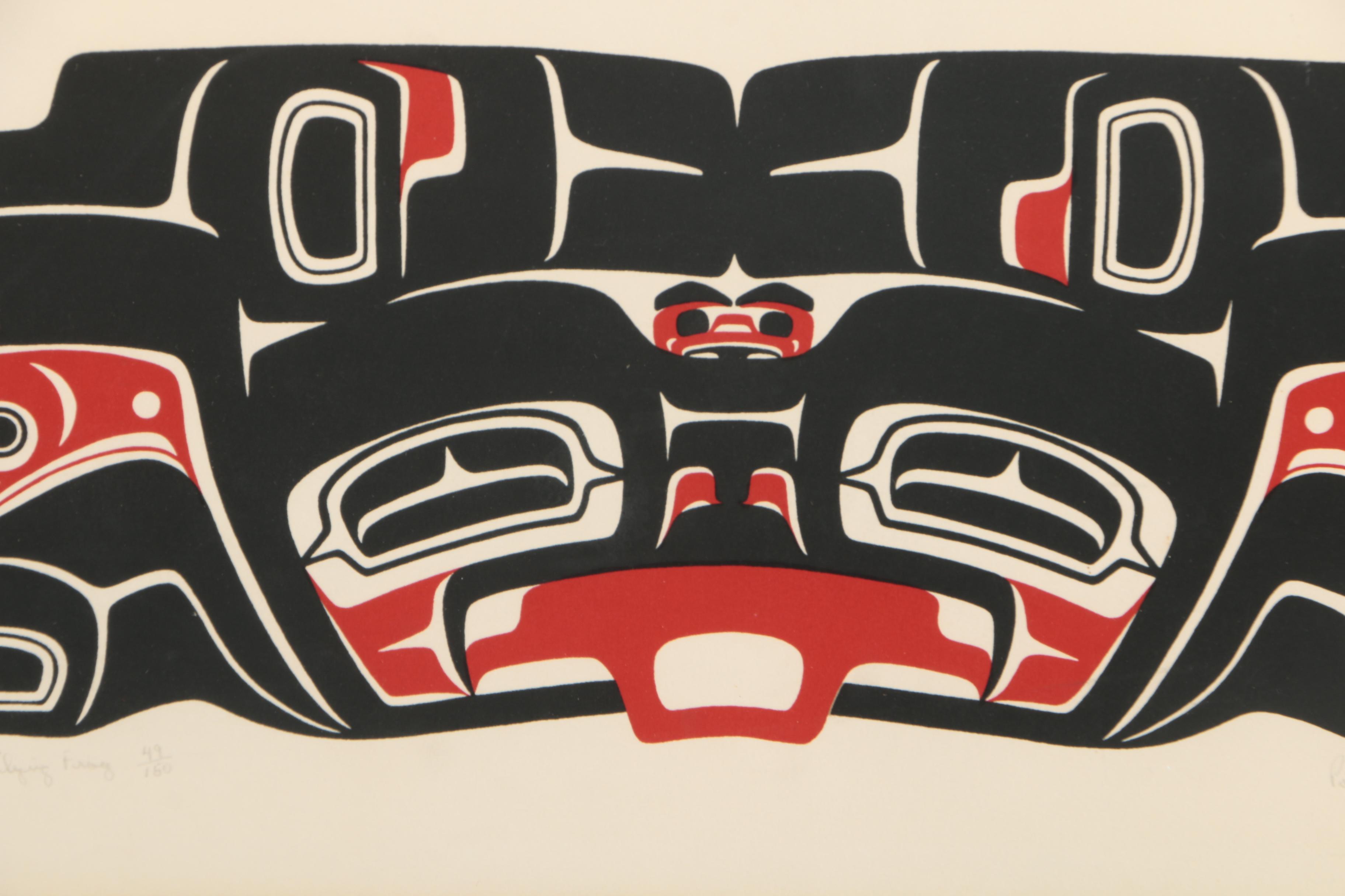 Peter Hilgeford Limited Edition Colored Lithograph "Flying Frog"