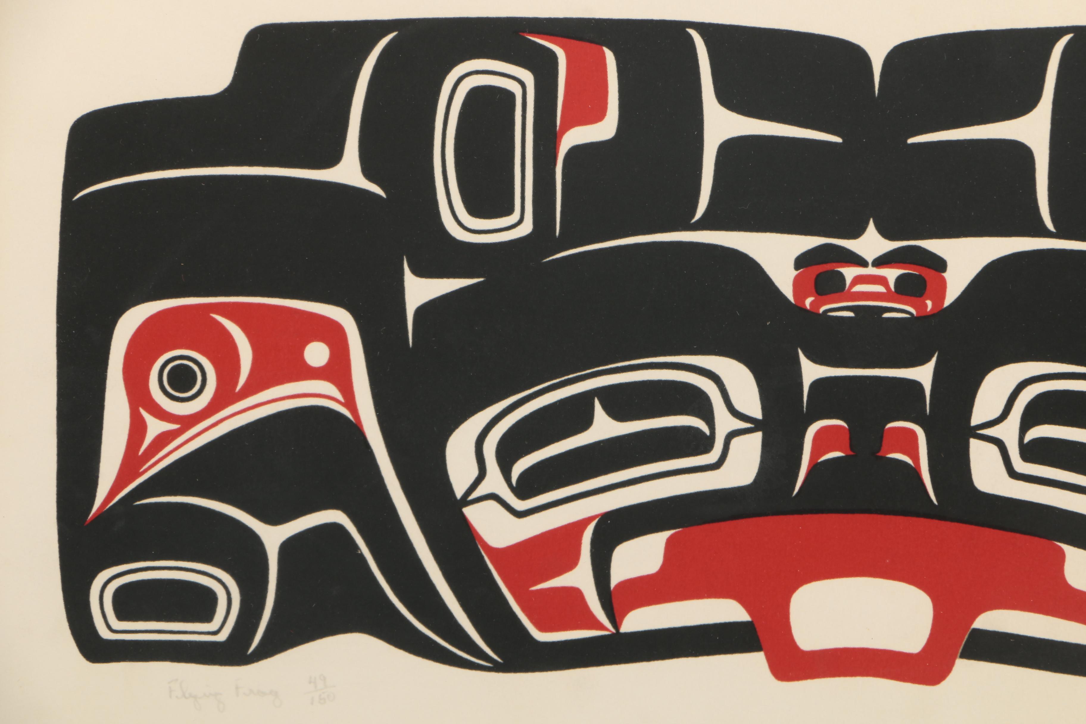 Peter Hilgeford Limited Edition Colored Lithograph "Flying Frog"