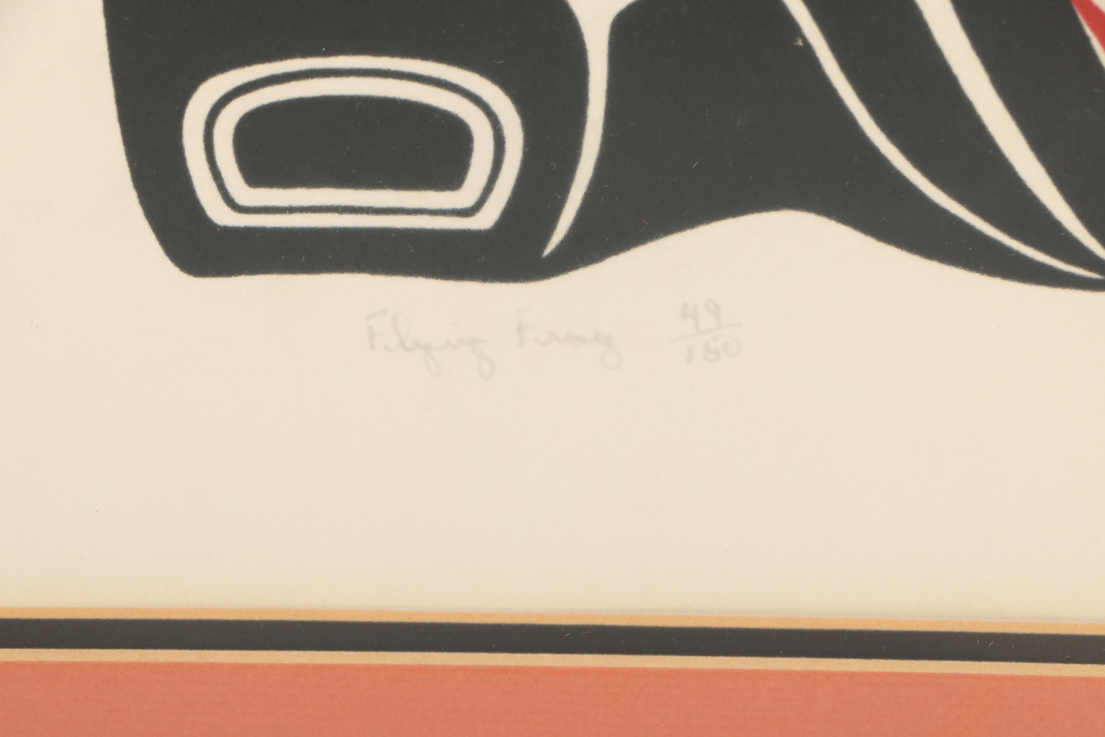 Peter Hilgeford Limited Edition Colored Lithograph "Flying Frog"