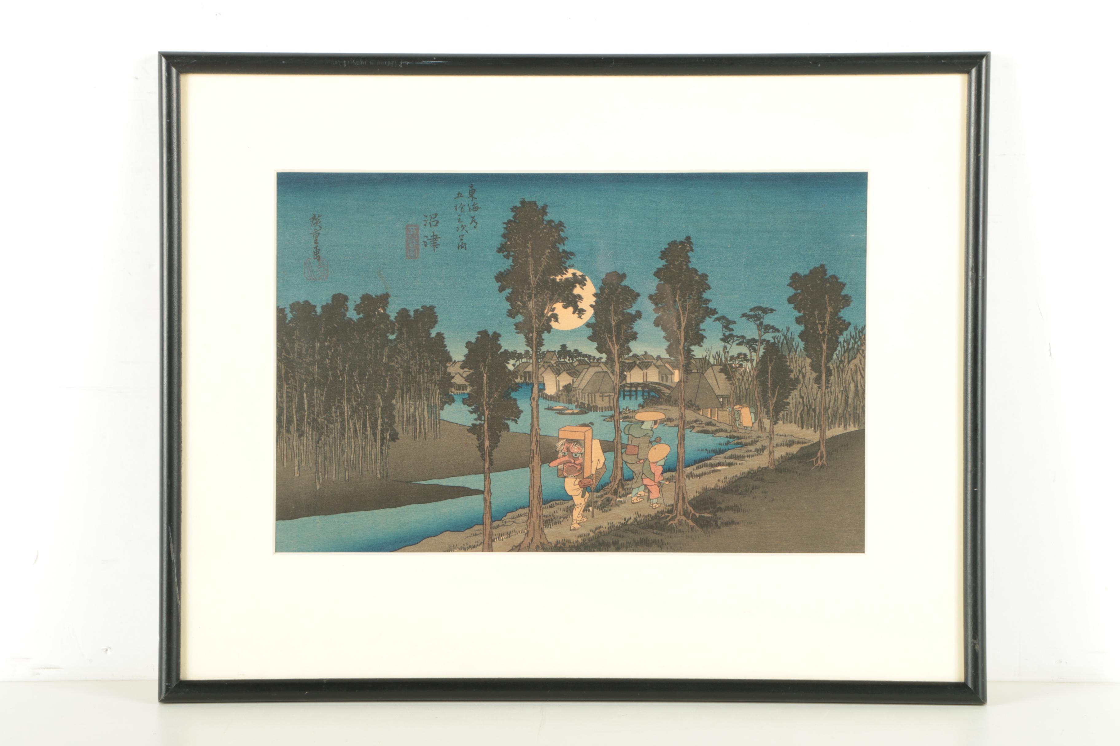 Ukiyo-e Woodblock Prints on Paper After Utagawa Hiroshige and Hiroshige II
