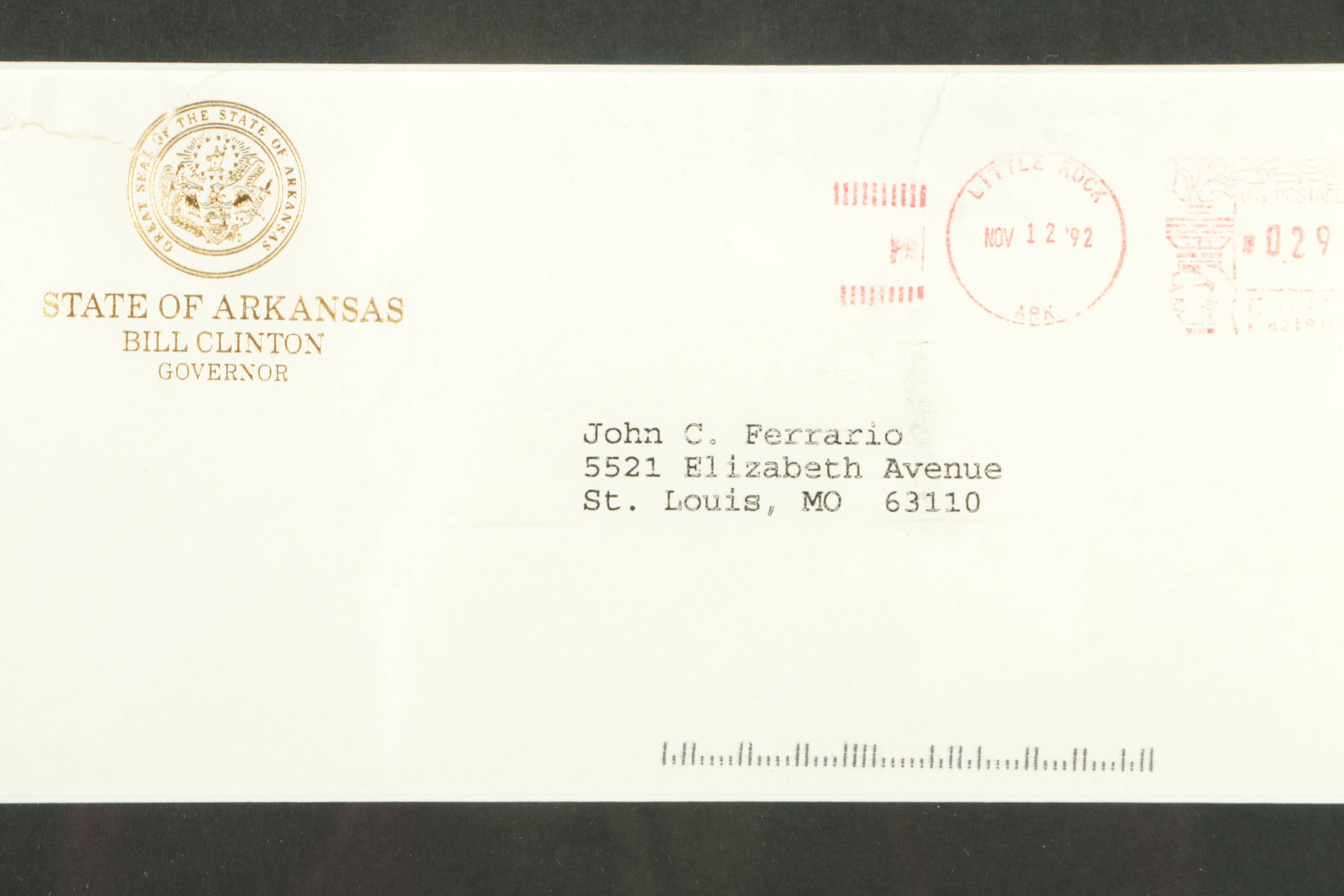 Autopen Signed Letter from Bill Clinton