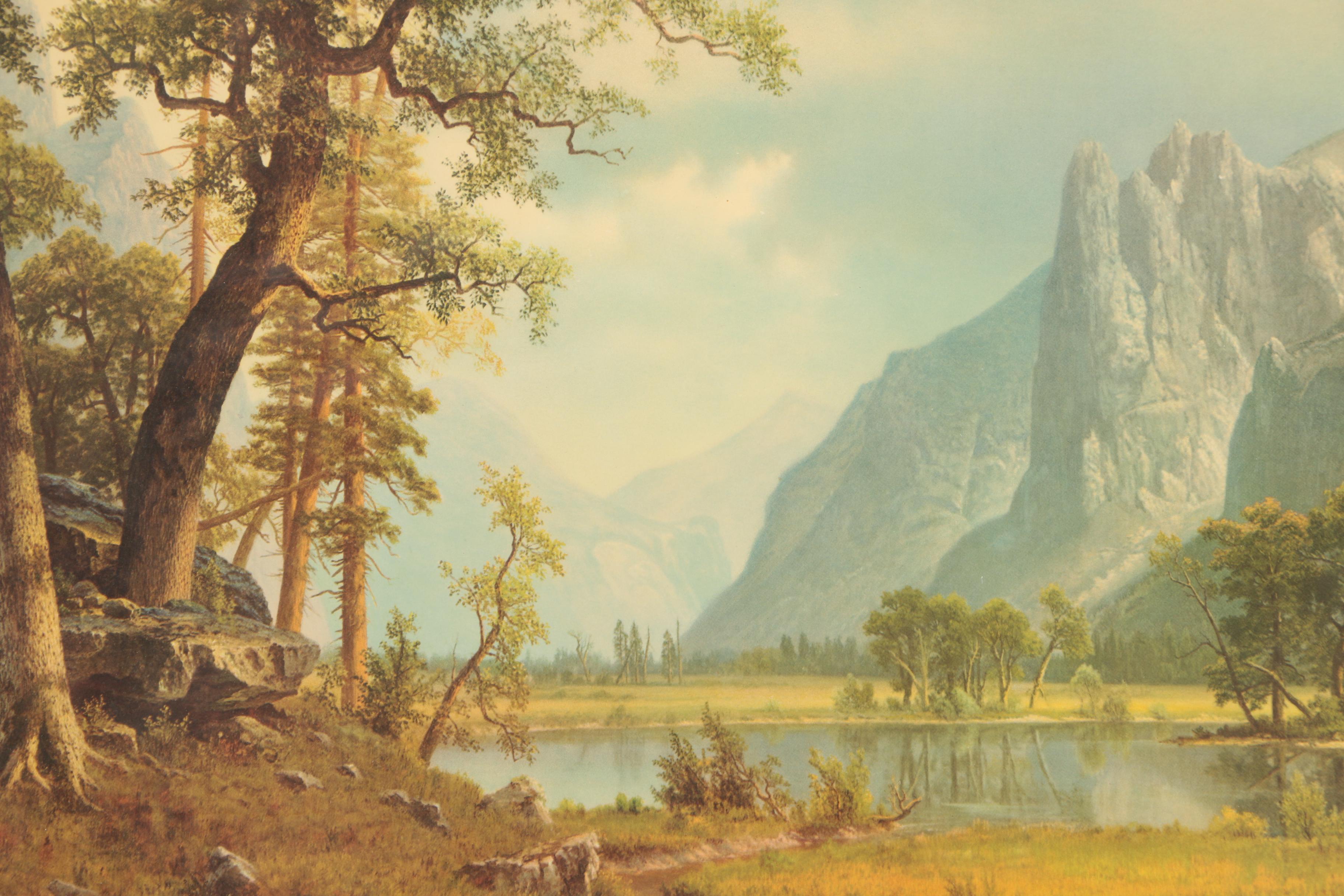 Offset Lithograph After Albert Bierstadt of Yosemite Valley