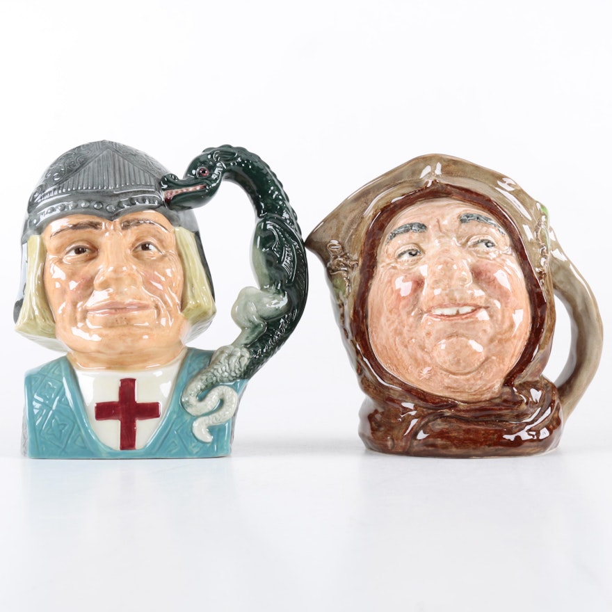 Royal Doulton "Friar Tuck" and "St. George" Toby Jugs