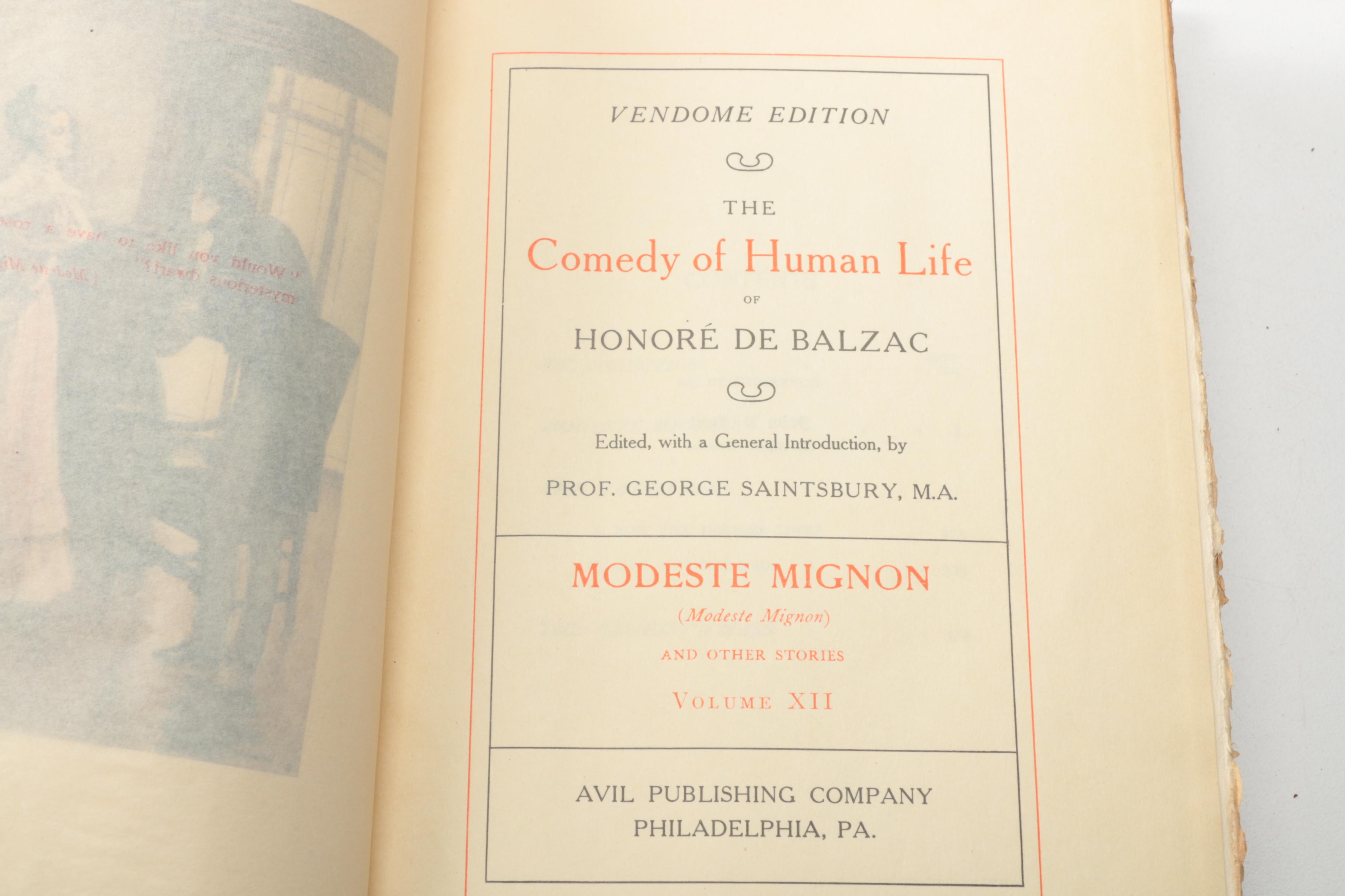 1901 Thirteen-Volume "The Comedy of Human Life" by Honoré de Balzac