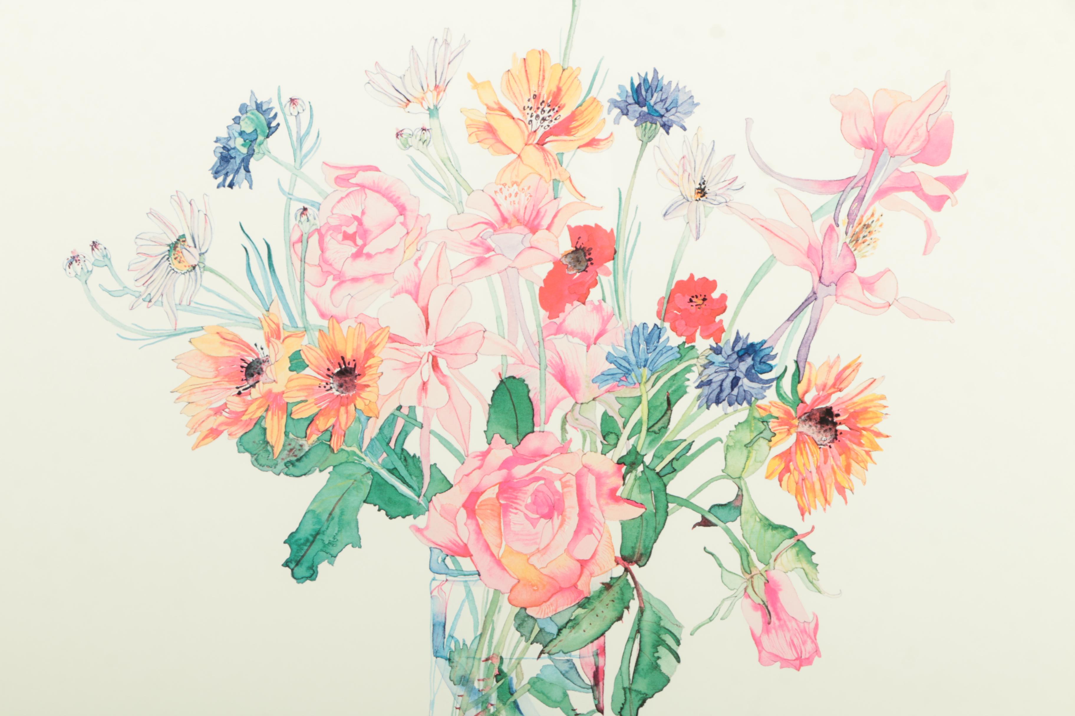 Offset Lithograph of Floral Arrangement