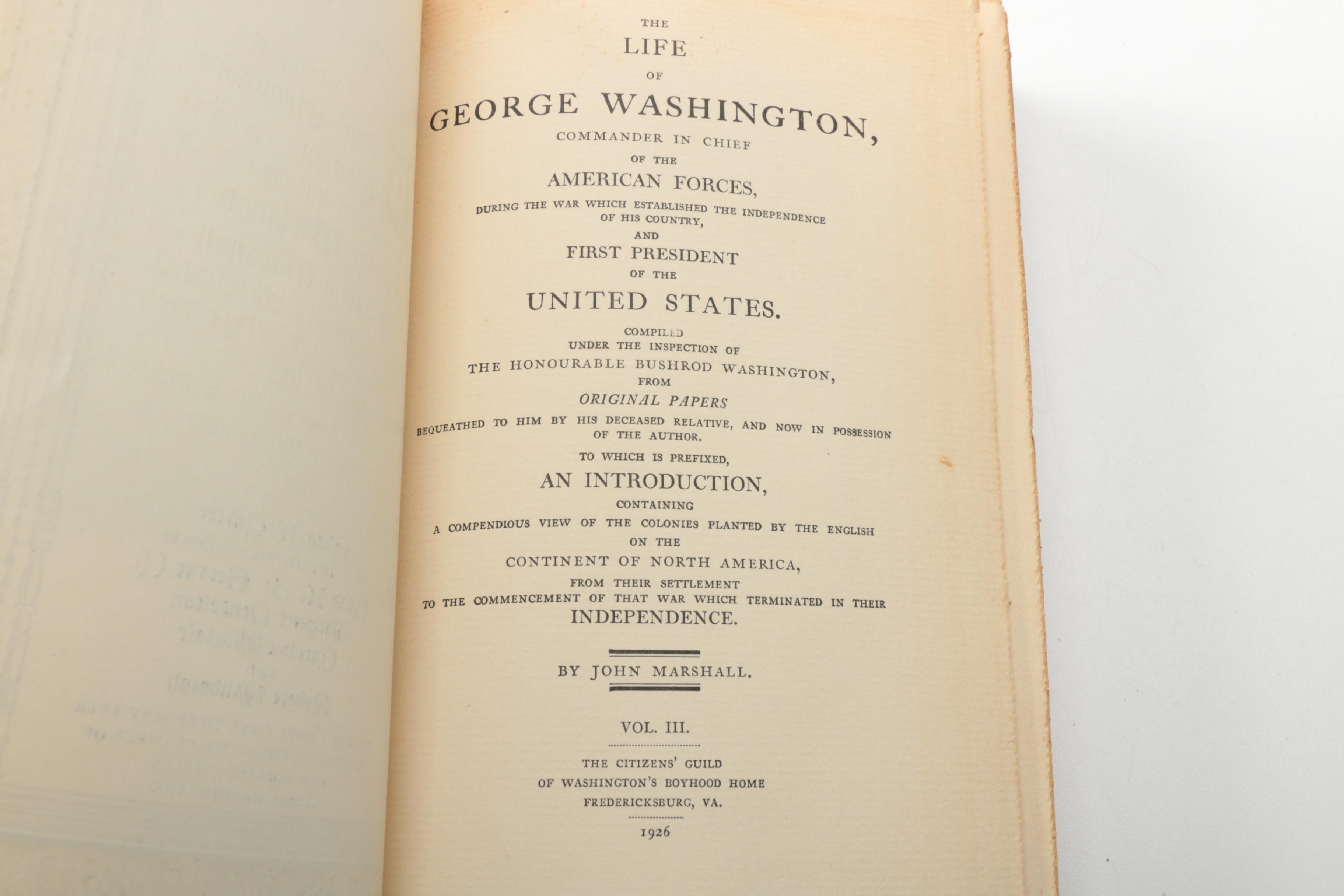 1926 "The Life of George Washington" Volumes I-IV