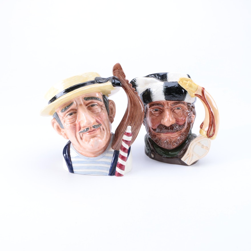 Royal Doulton "Gondolier" and "The Trapper" Toby Jugs