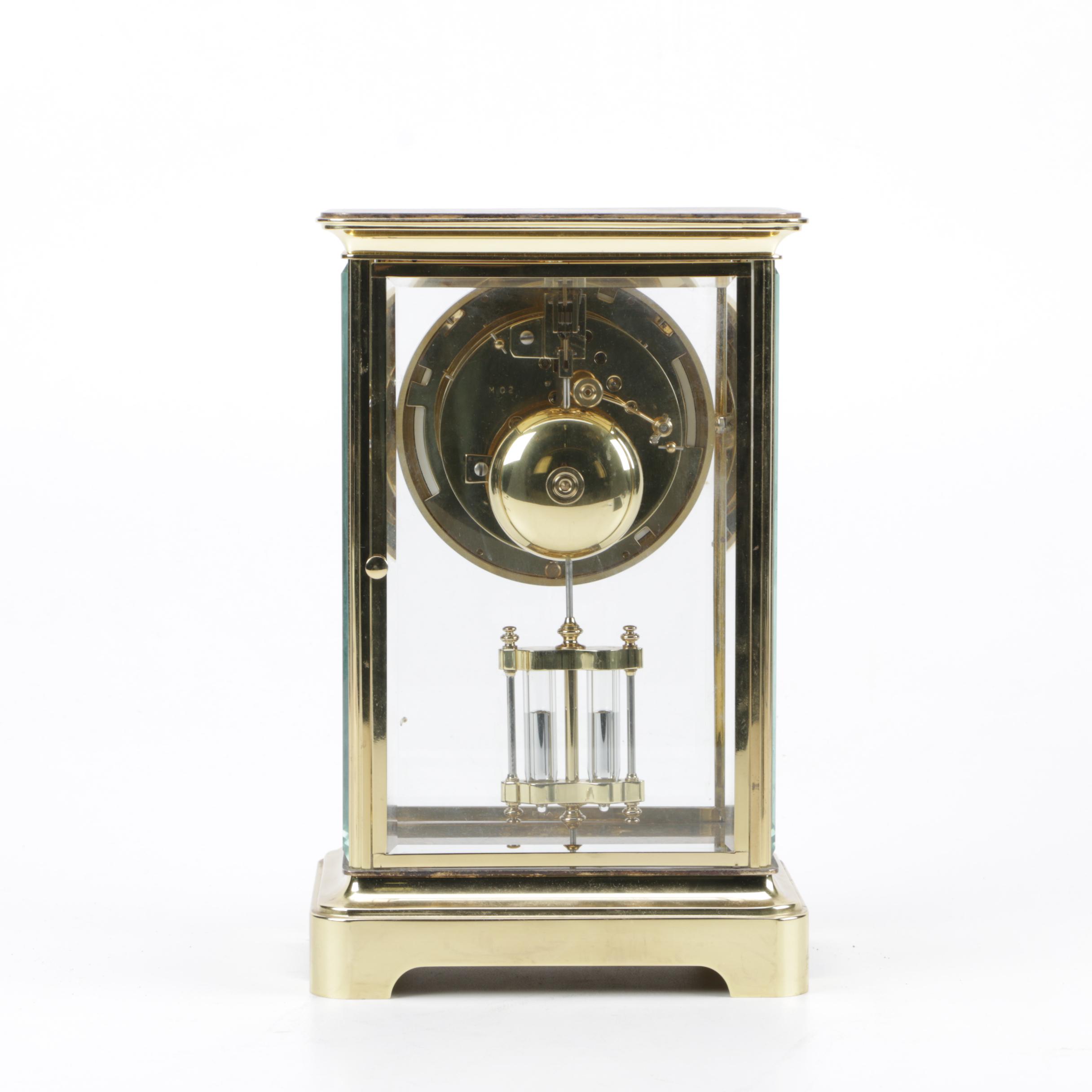 Tiffany & Co. Crystal and Brass Mantel Clock