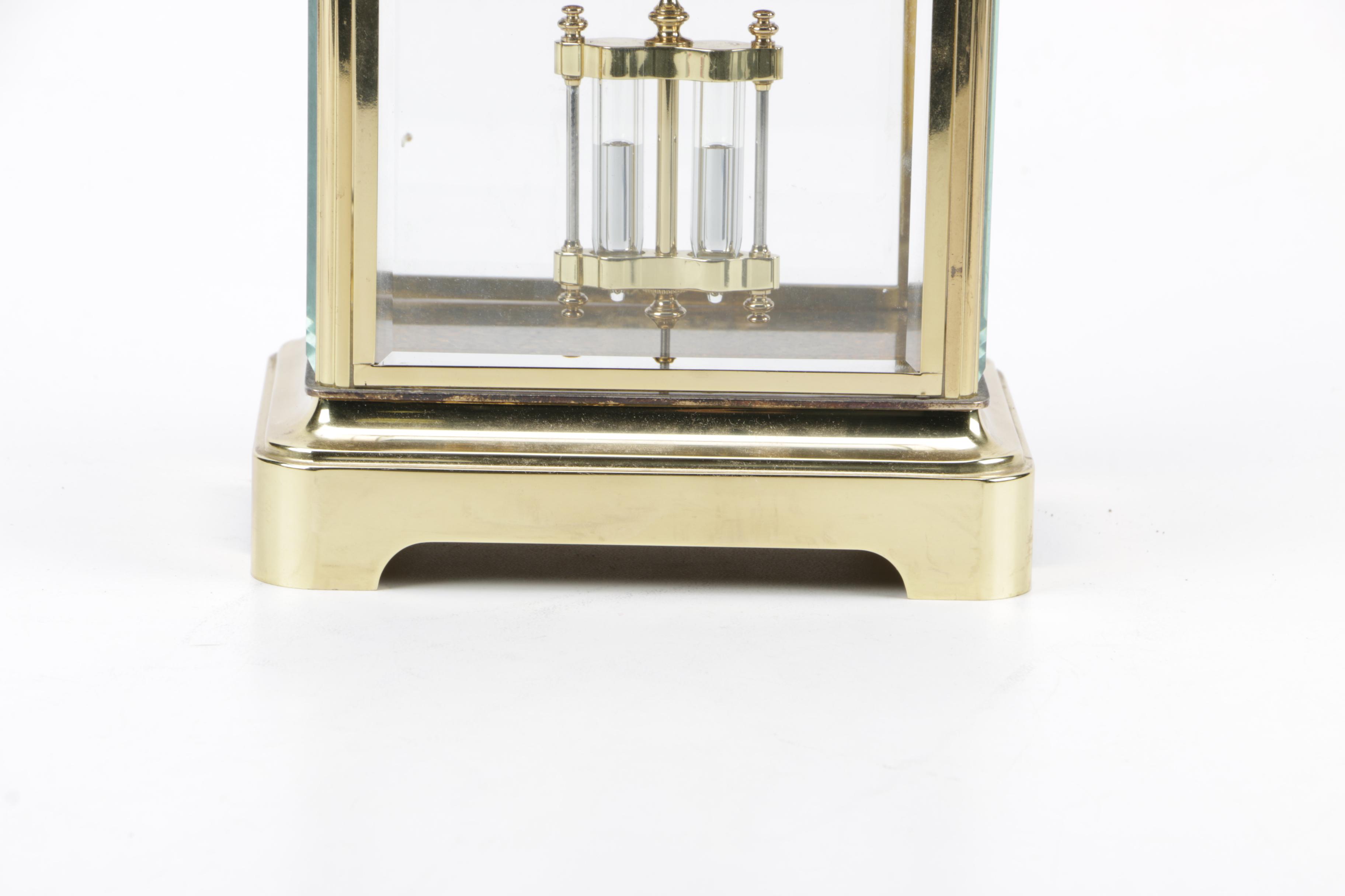 Tiffany & Co. Crystal and Brass Mantel Clock