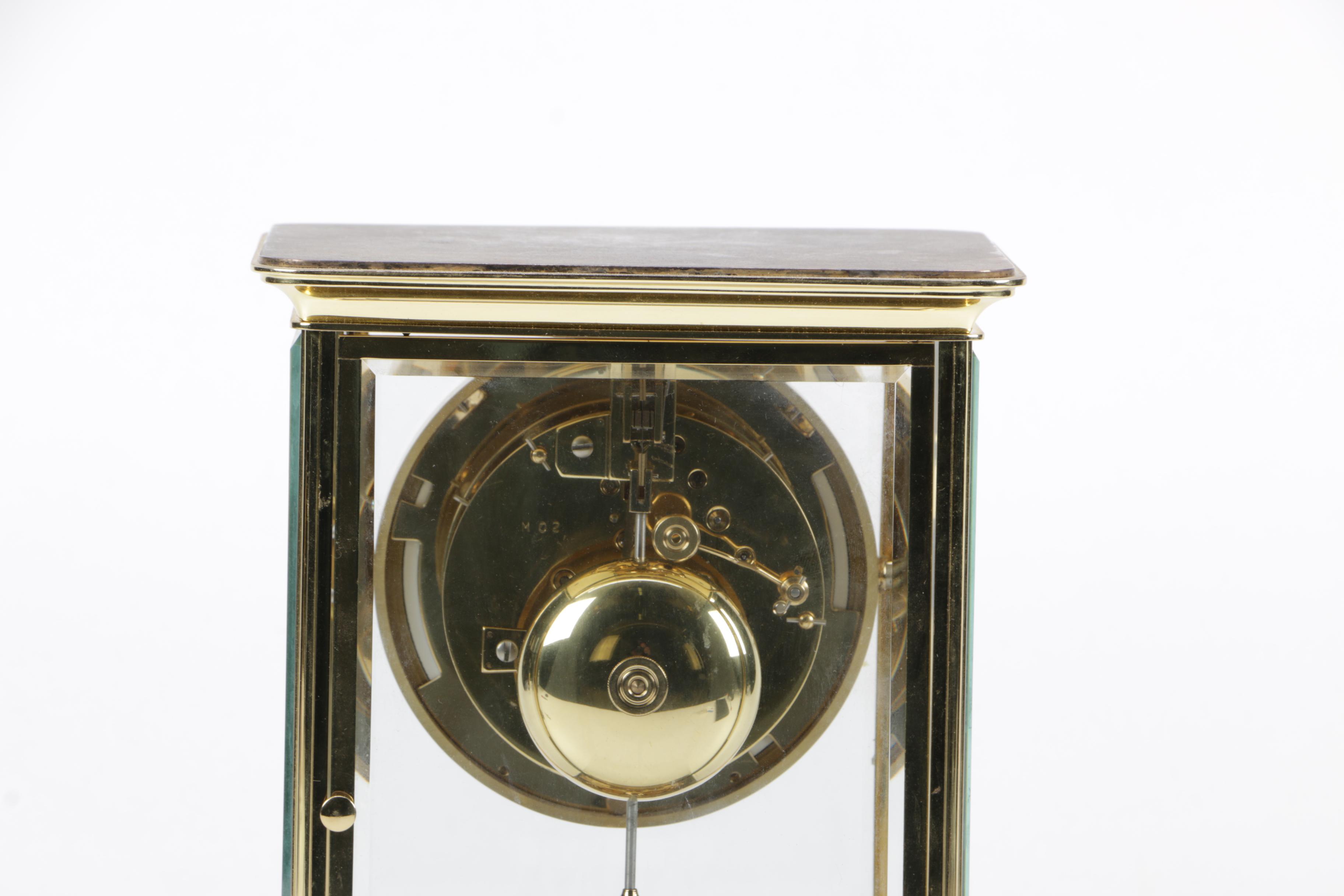 Tiffany & Co. Crystal and Brass Mantel Clock