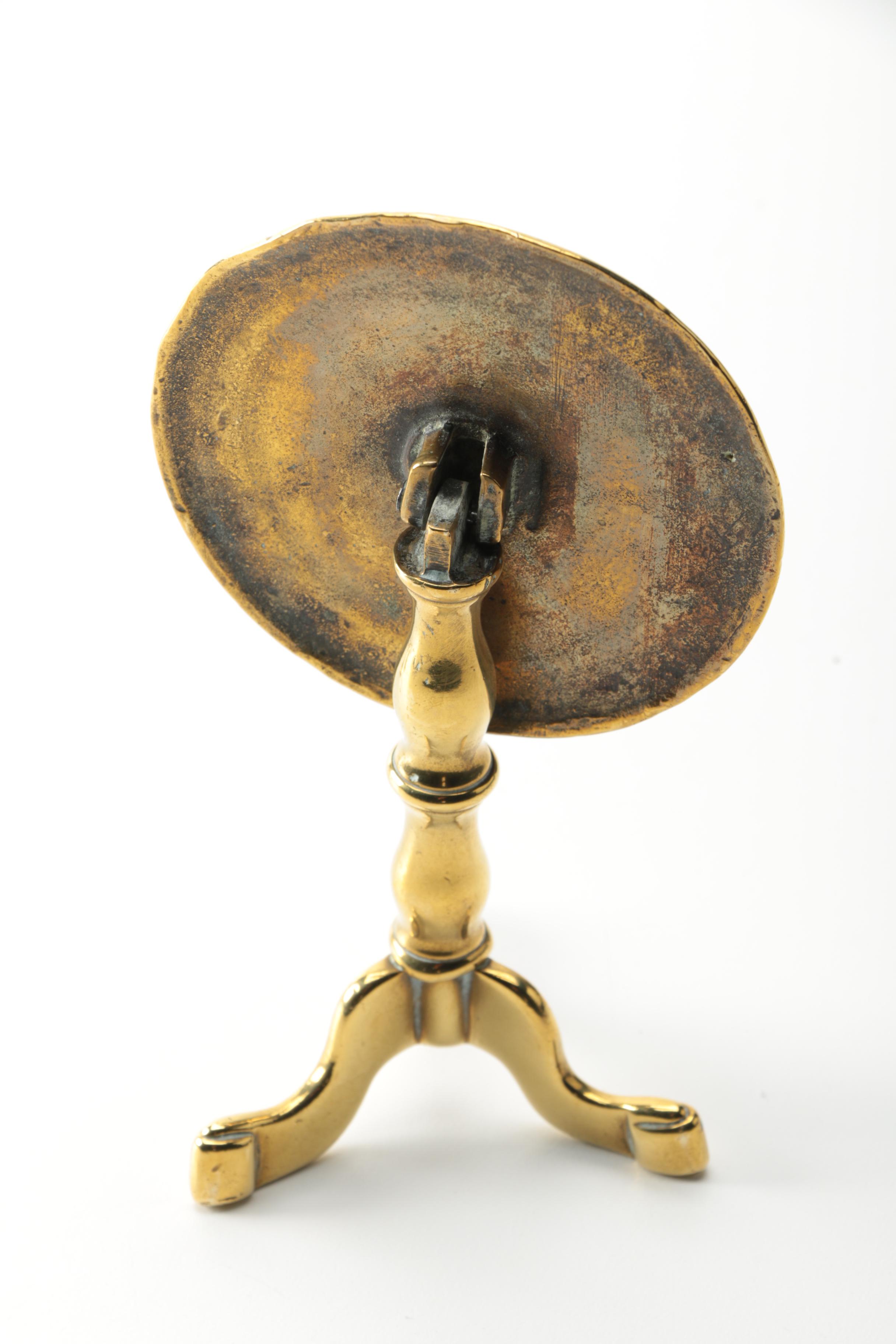Brass Candlesticks and Chessboard Stool
