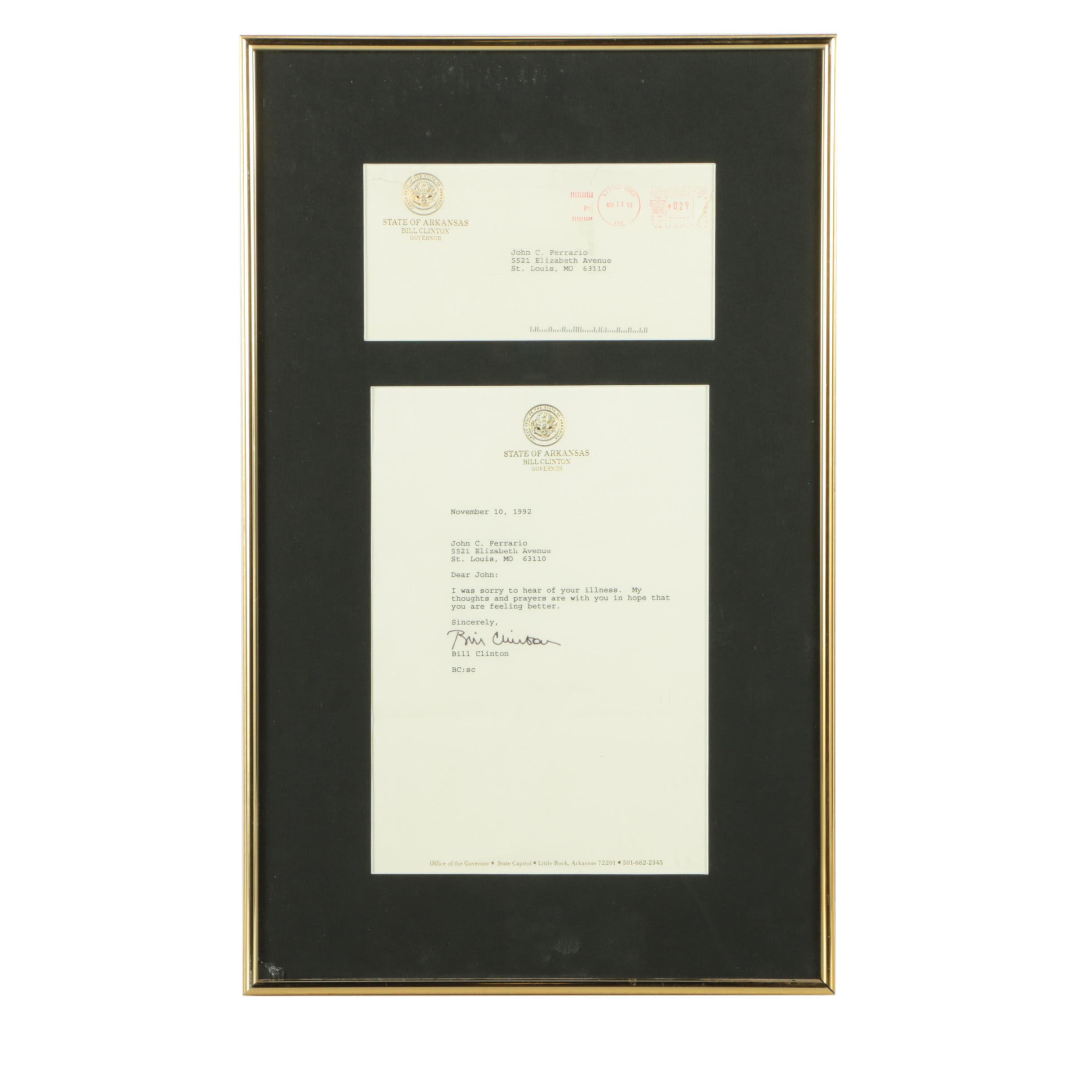 Autopen Signed Letter from Bill Clinton