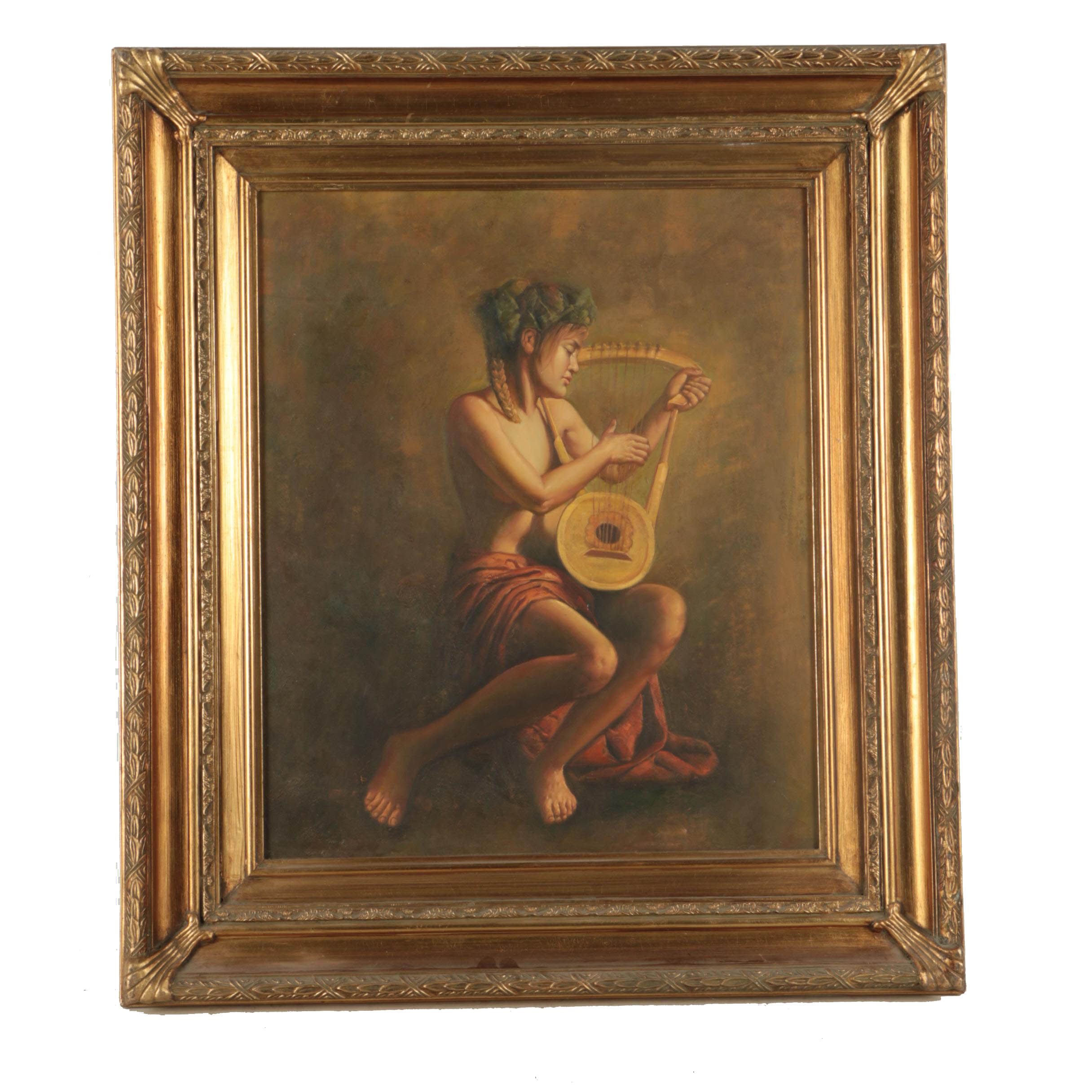 Oil Painting on Canvas of Musician