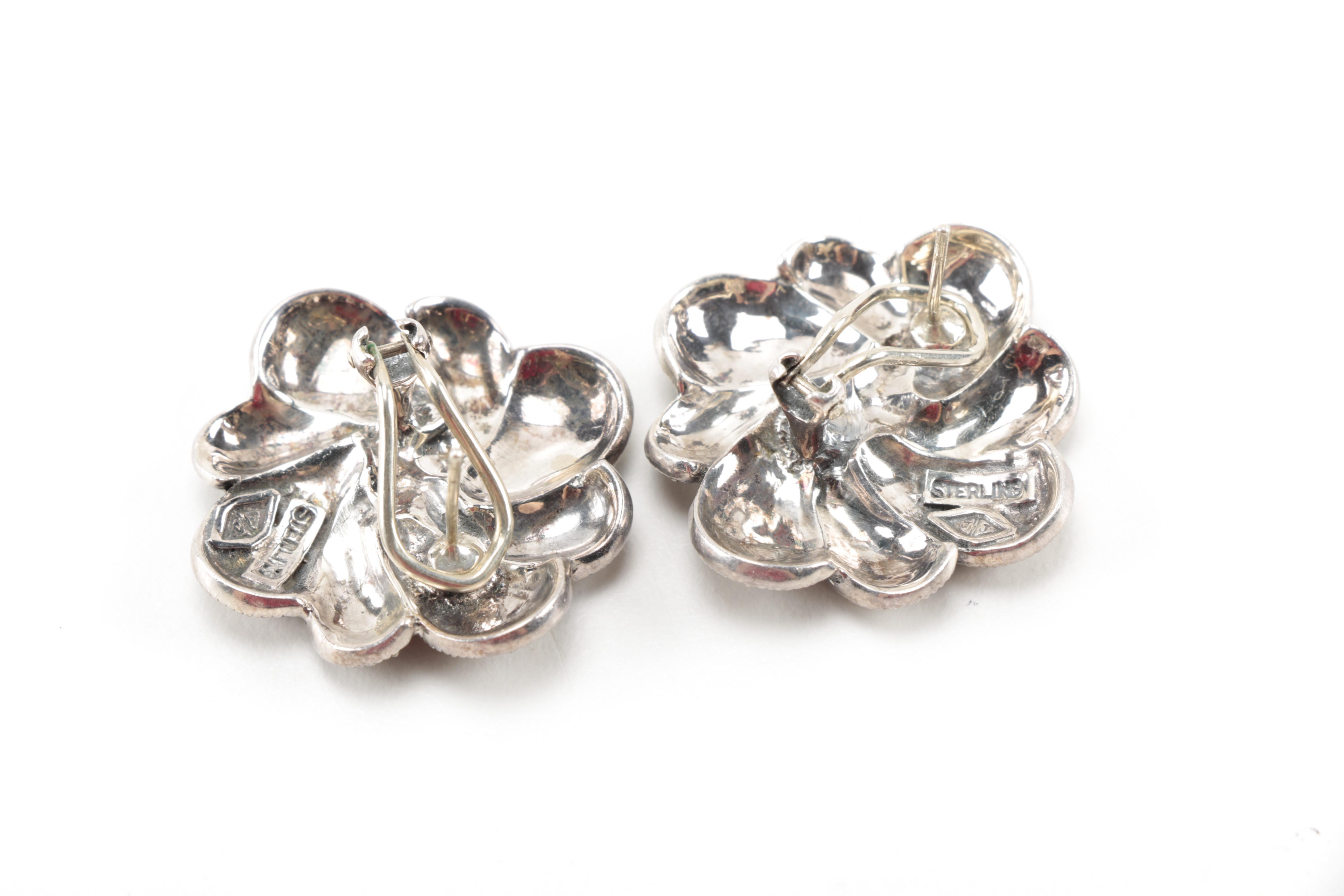 Sterling Silver Jewelry Including Judith Jack Earrings