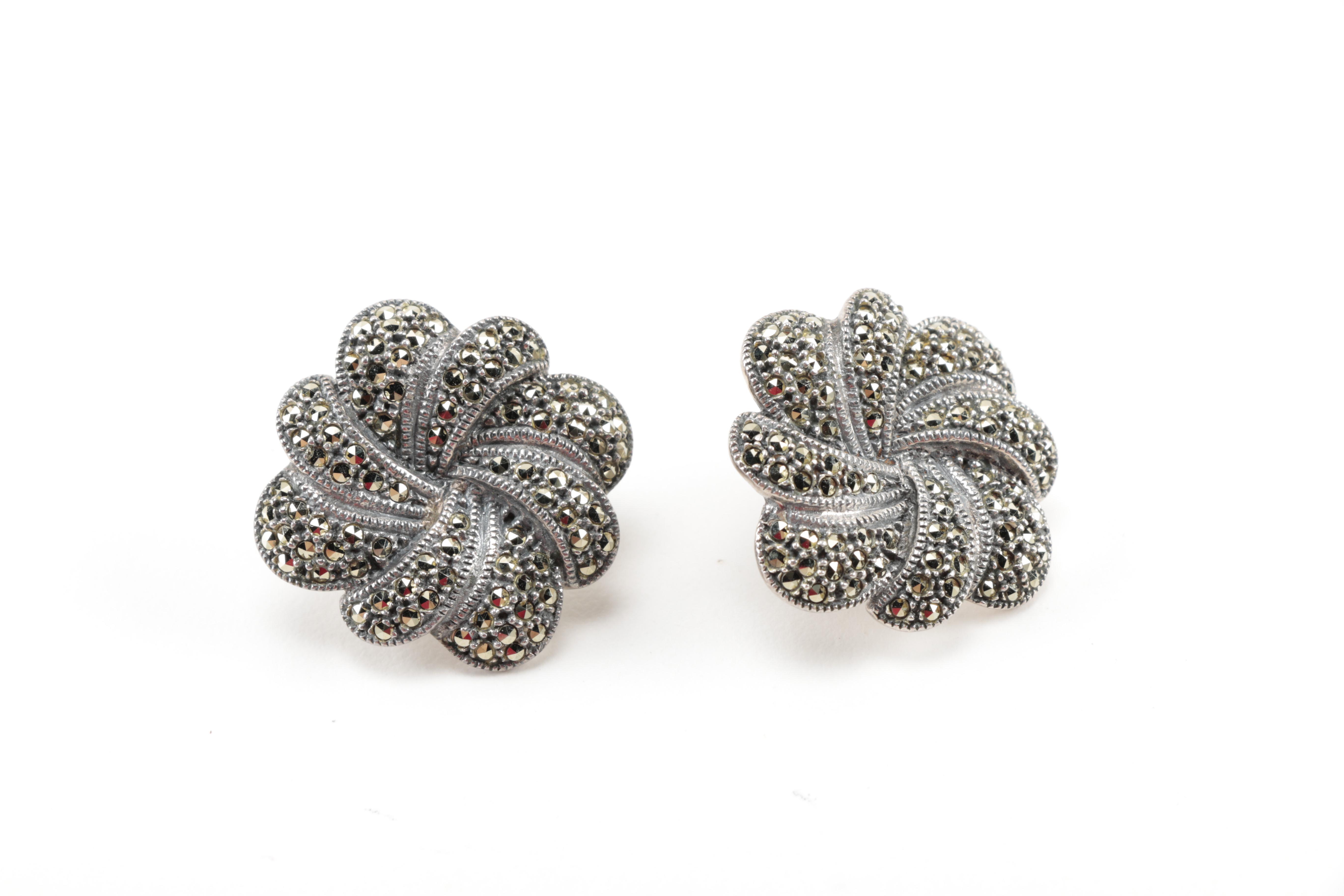 Sterling Silver Jewelry Including Judith Jack Earrings