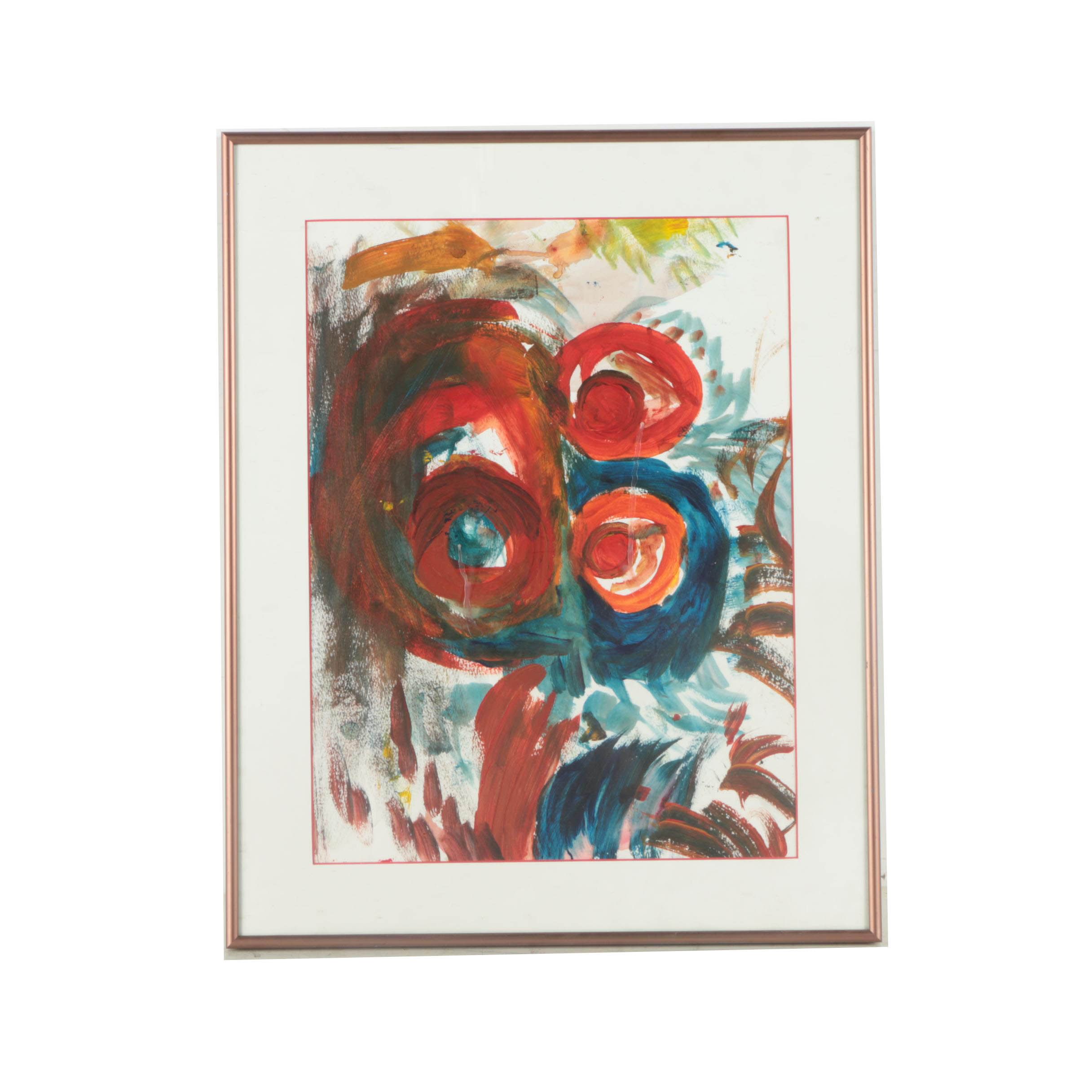 Gouache and Oil Painting on Paper