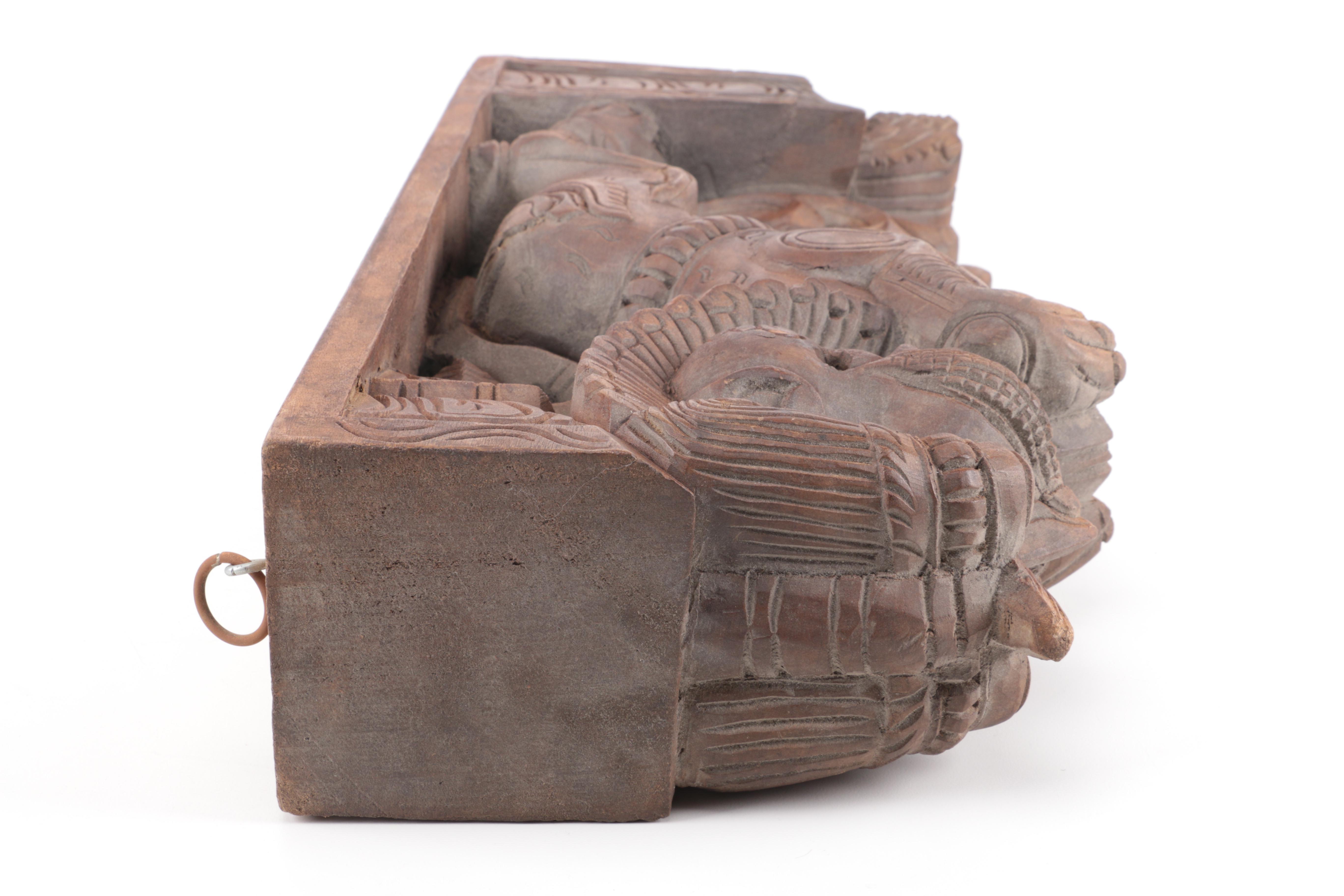 Carved Wooden Yali Mythical Creature Wall Decoration