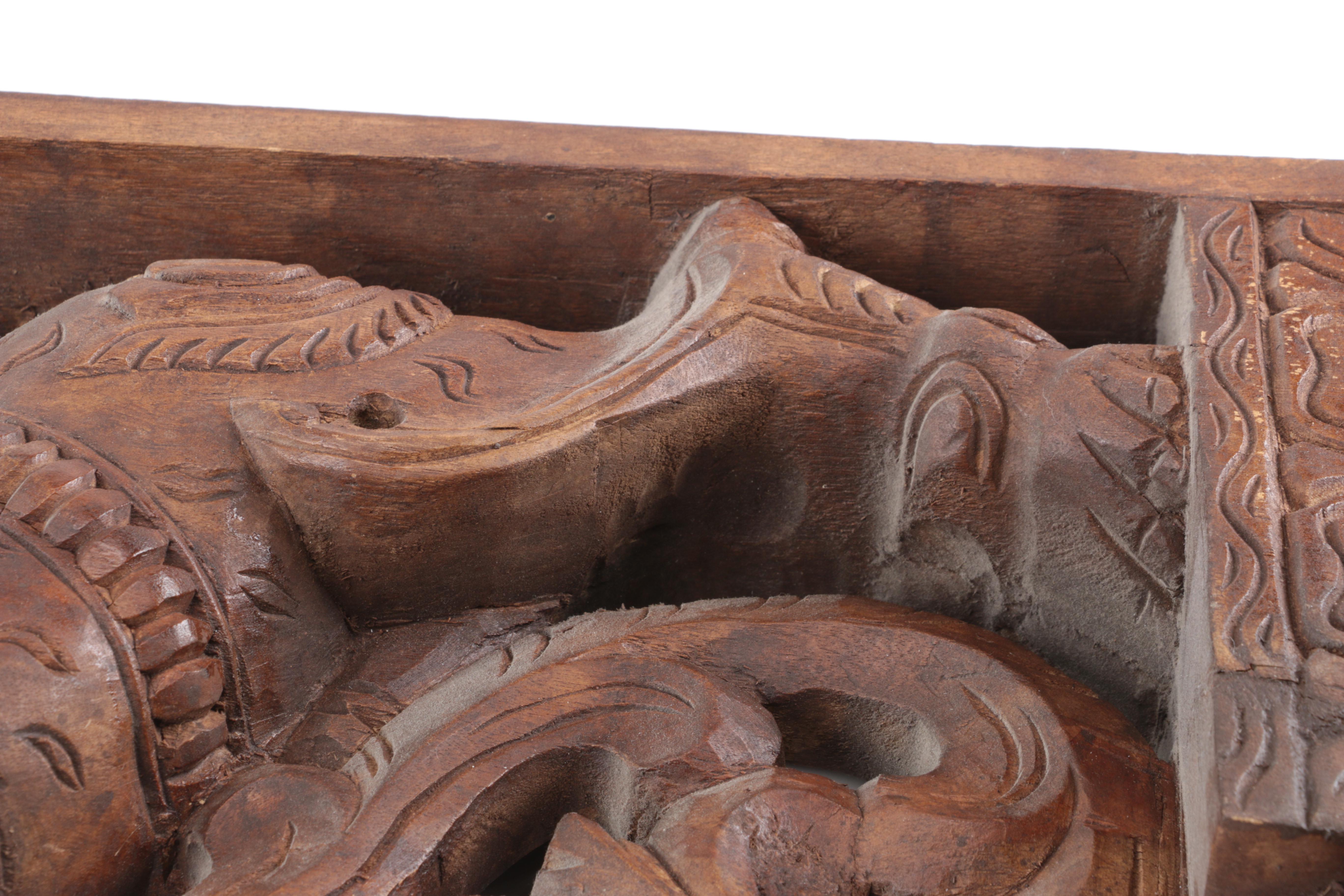 Carved Wooden Yali Mythical Creature Wall Decoration