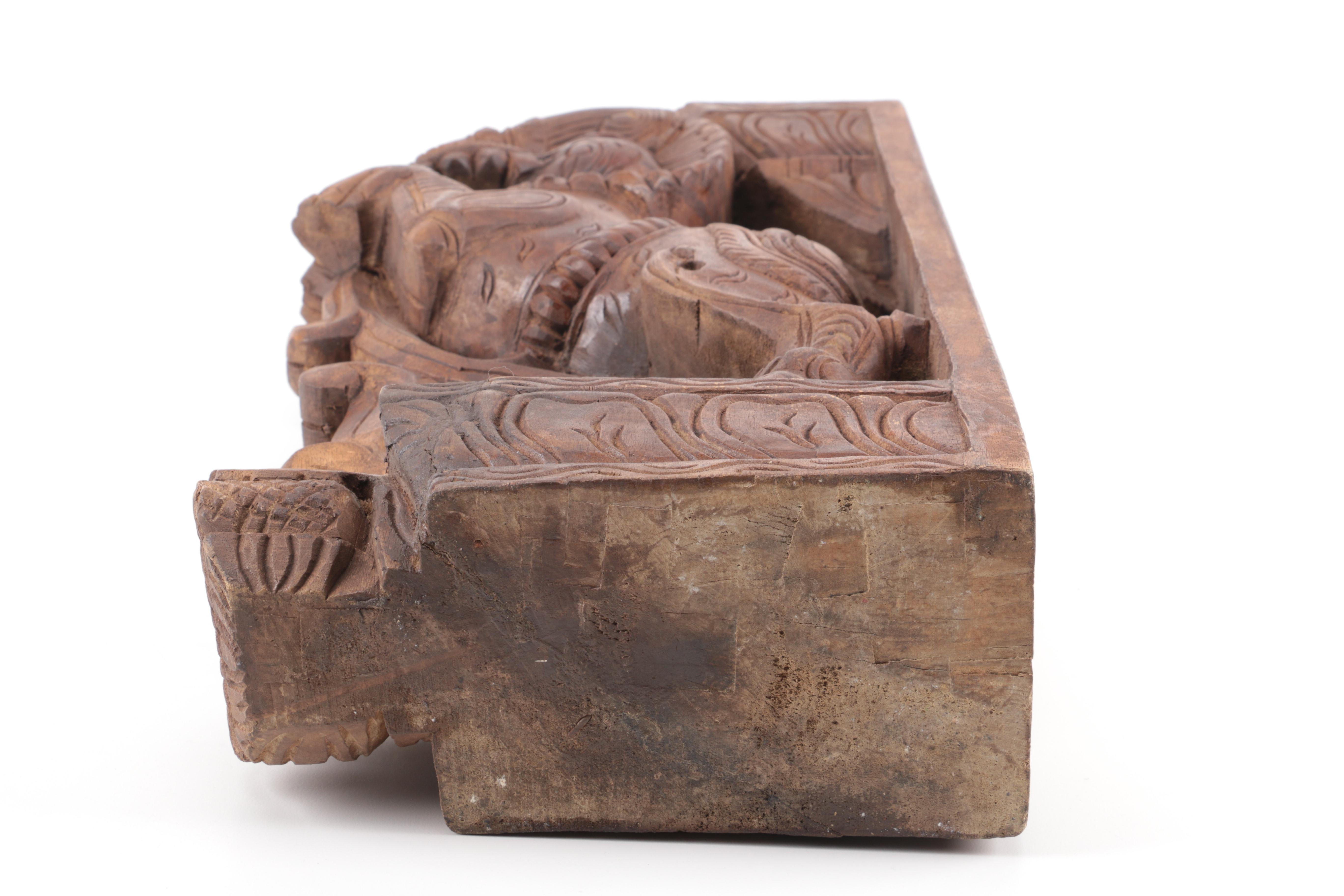 Carved Wooden Yali Mythical Creature Wall Decoration