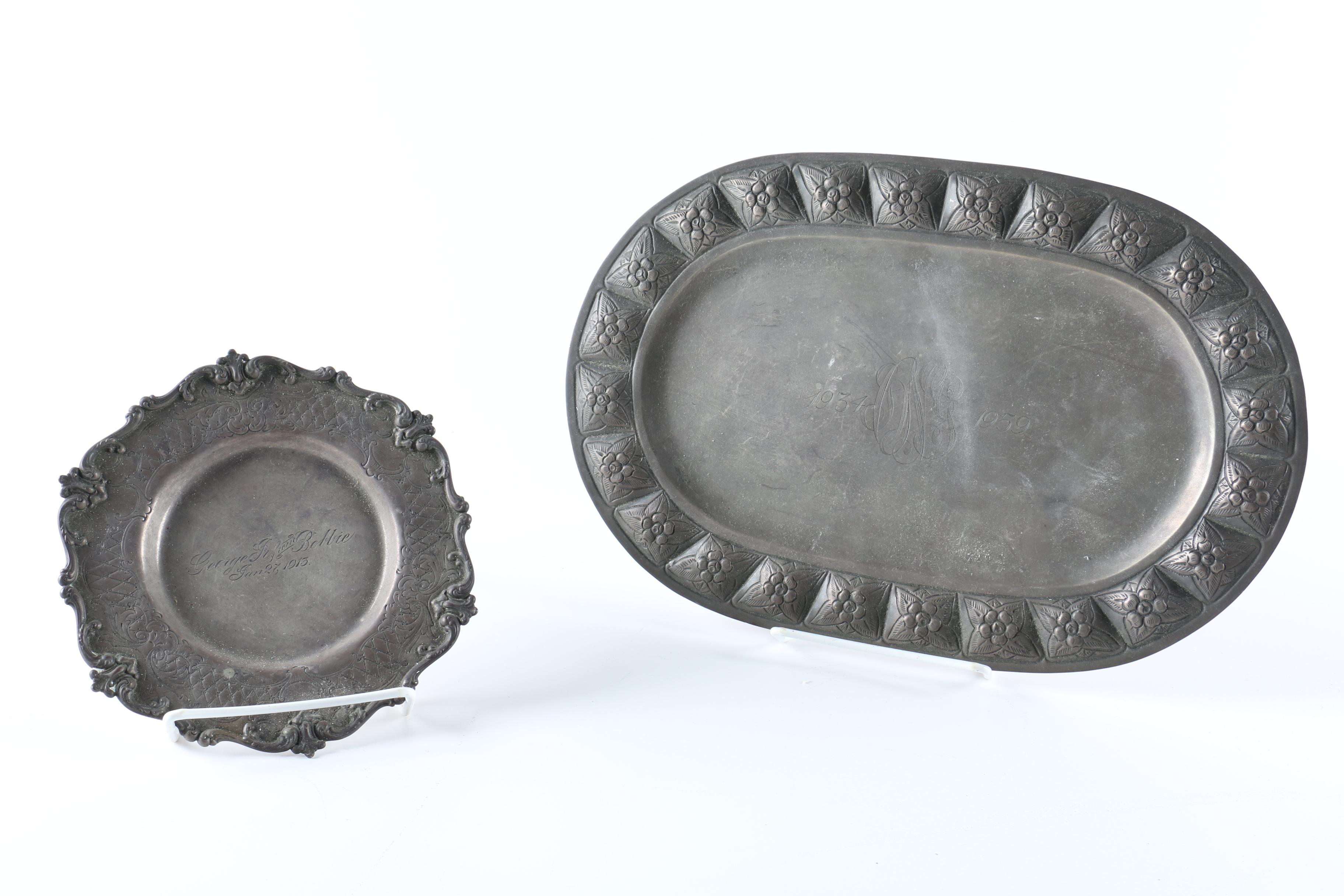 Collection of Vintage Sterling and Metal Vanity Items