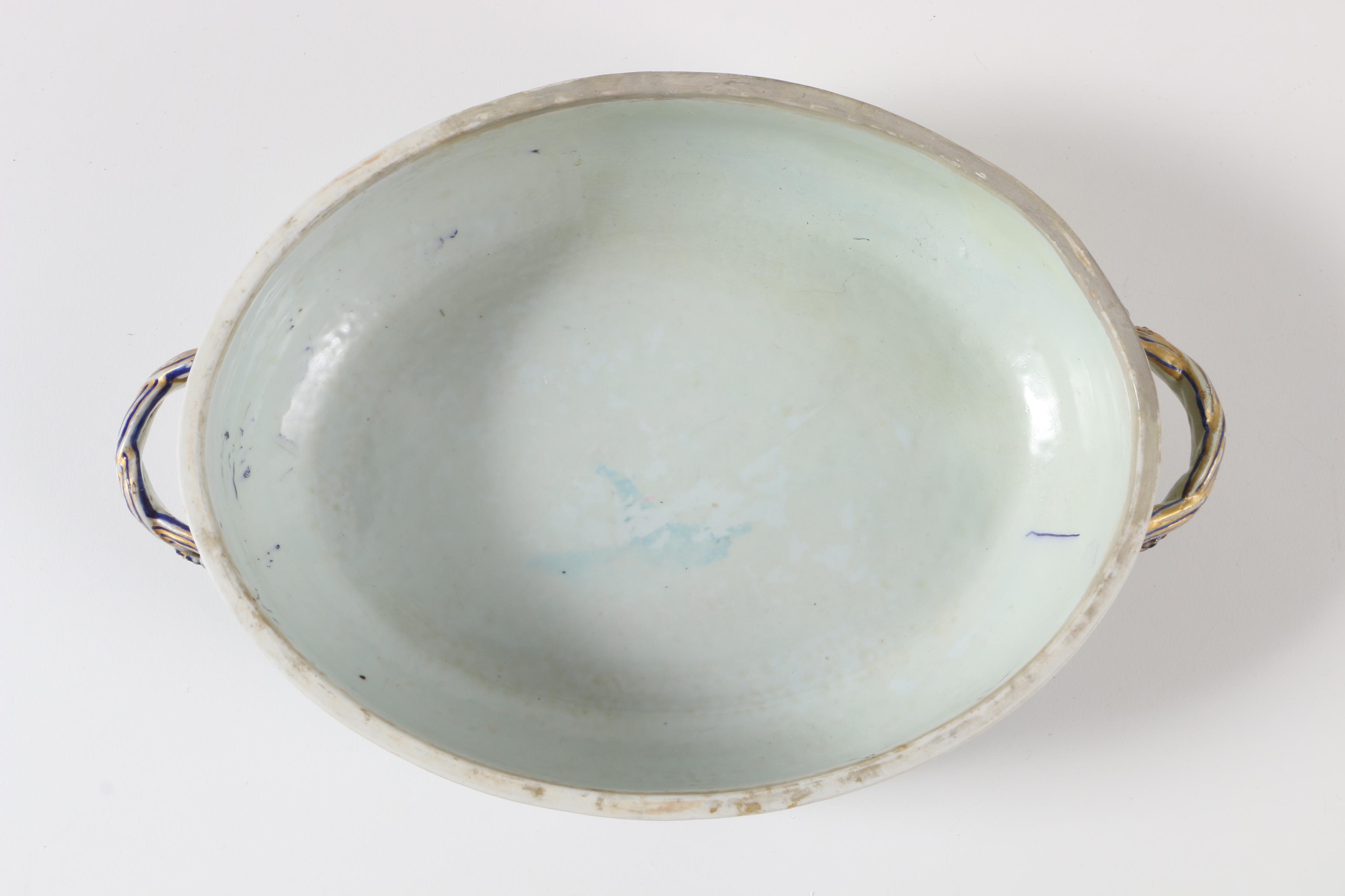 Antique Chinese Export Armorial Porcelain Tureen Base