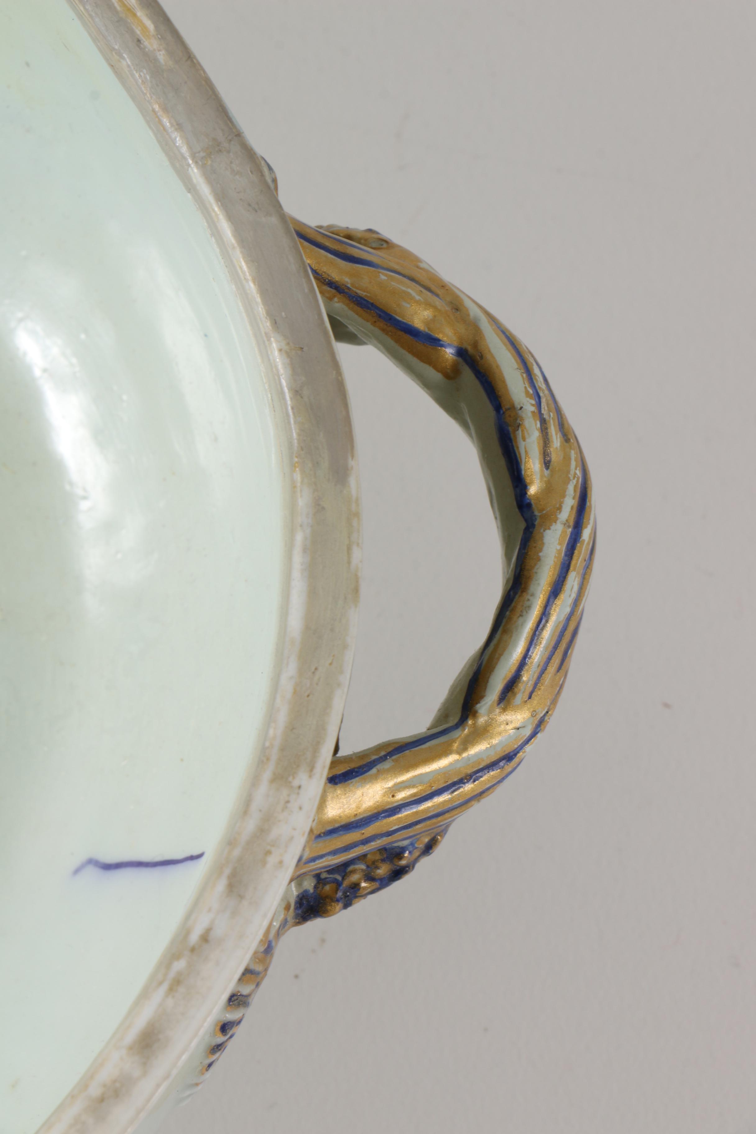 Antique Chinese Export Armorial Porcelain Tureen Base