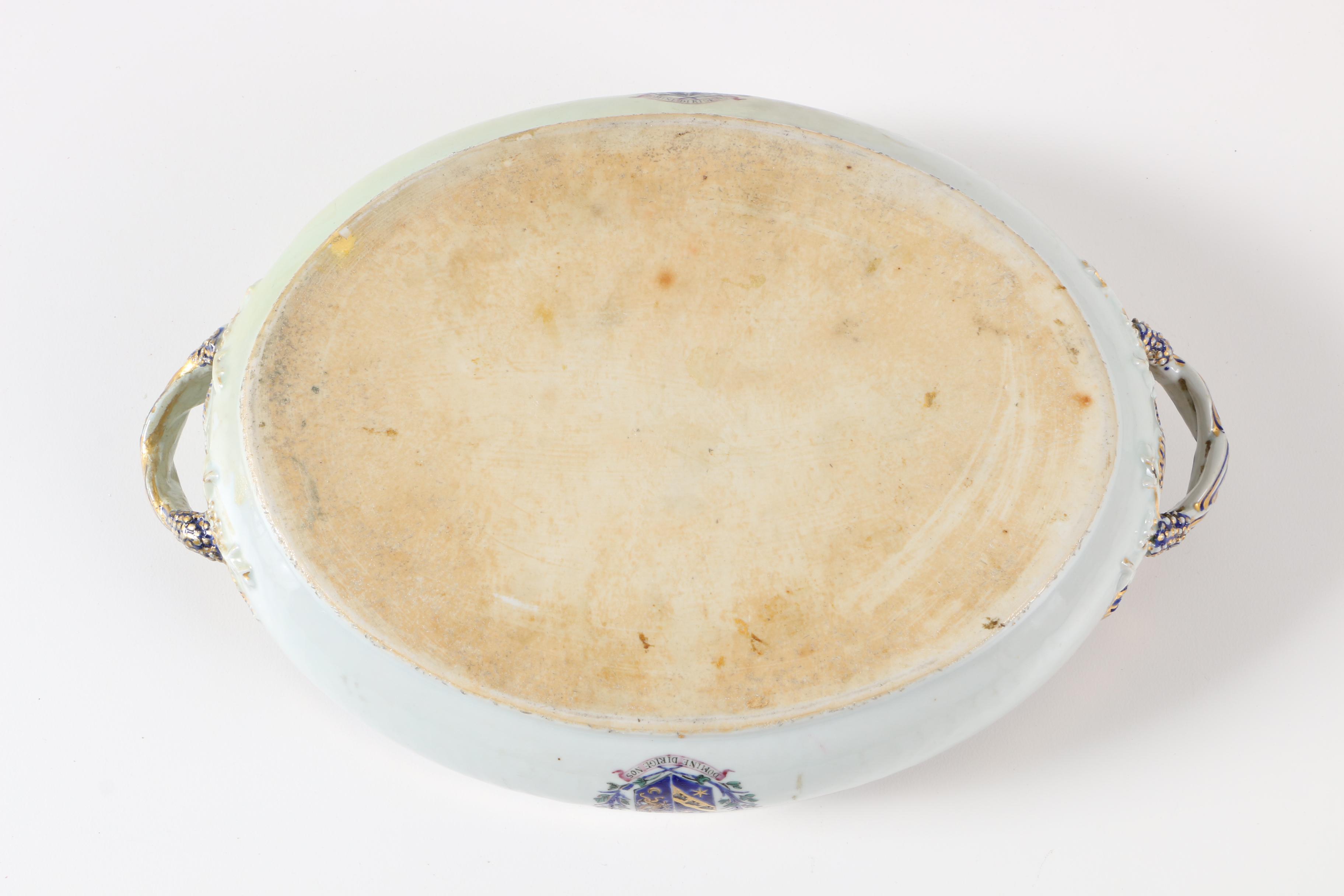 Antique Chinese Export Armorial Porcelain Tureen Base