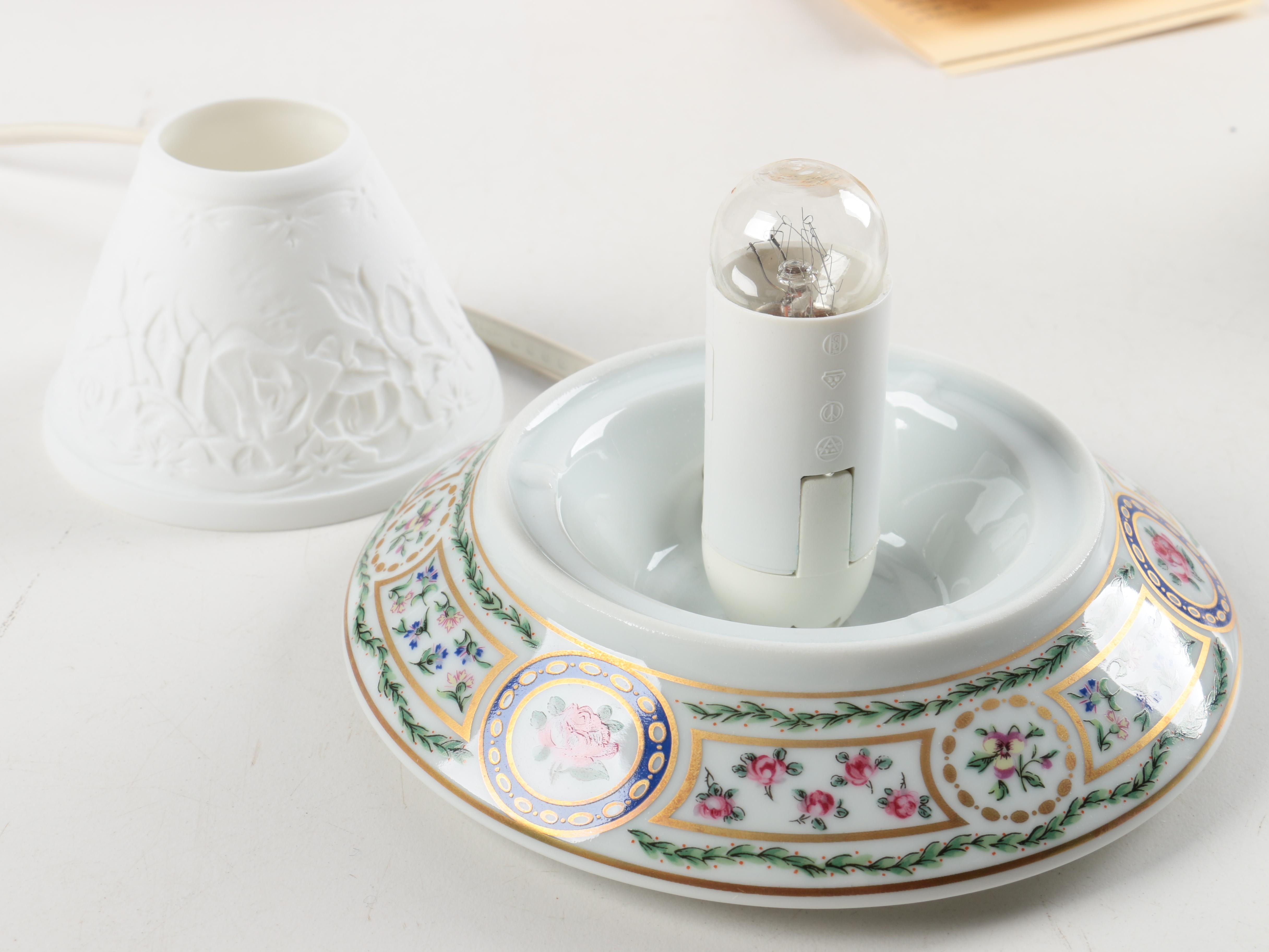 Haviland Limoges Porcelain Lithophane  Lamps