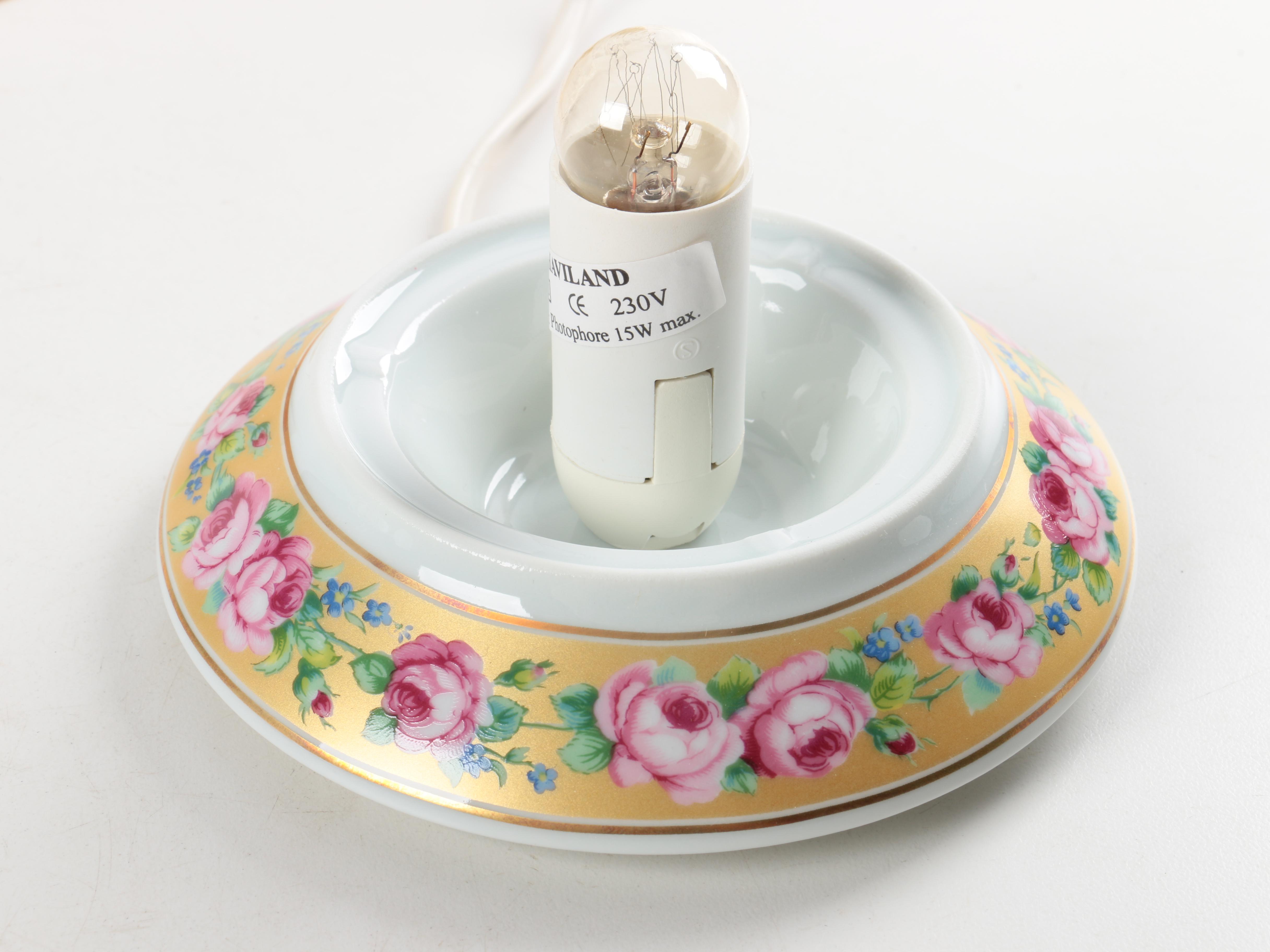 Haviland Limoges Porcelain Lithophane  Lamps