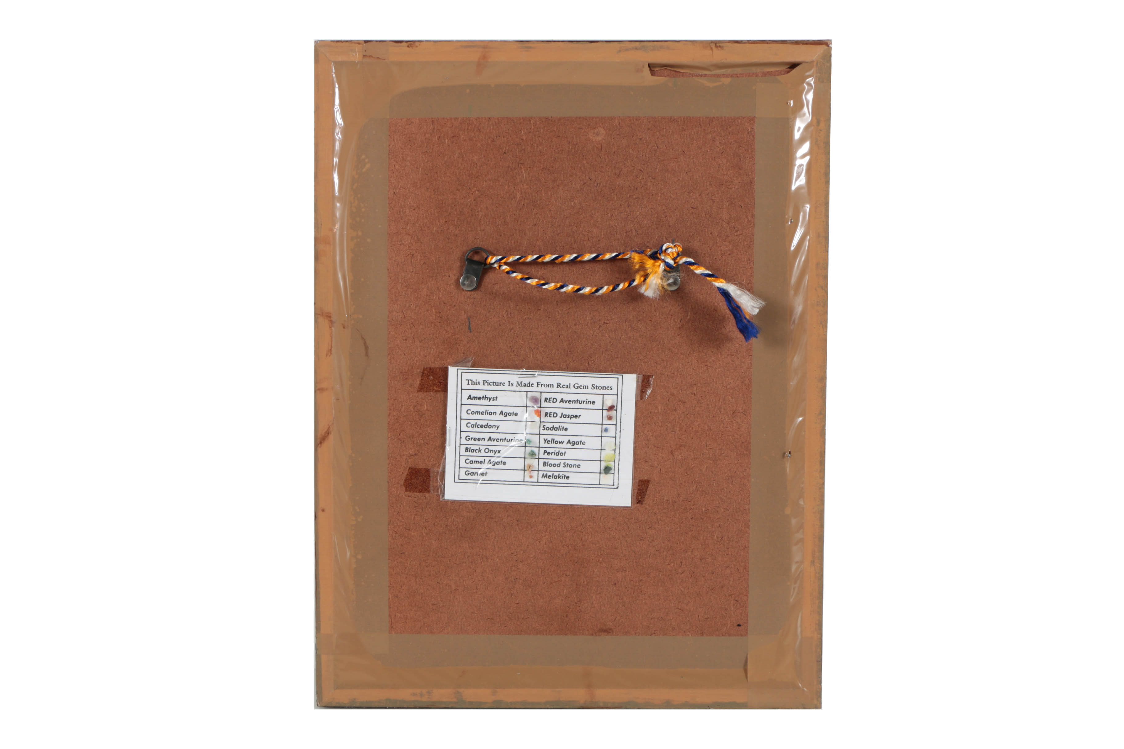 Composite Stone and Reverse Glass Painting of Indian Woman