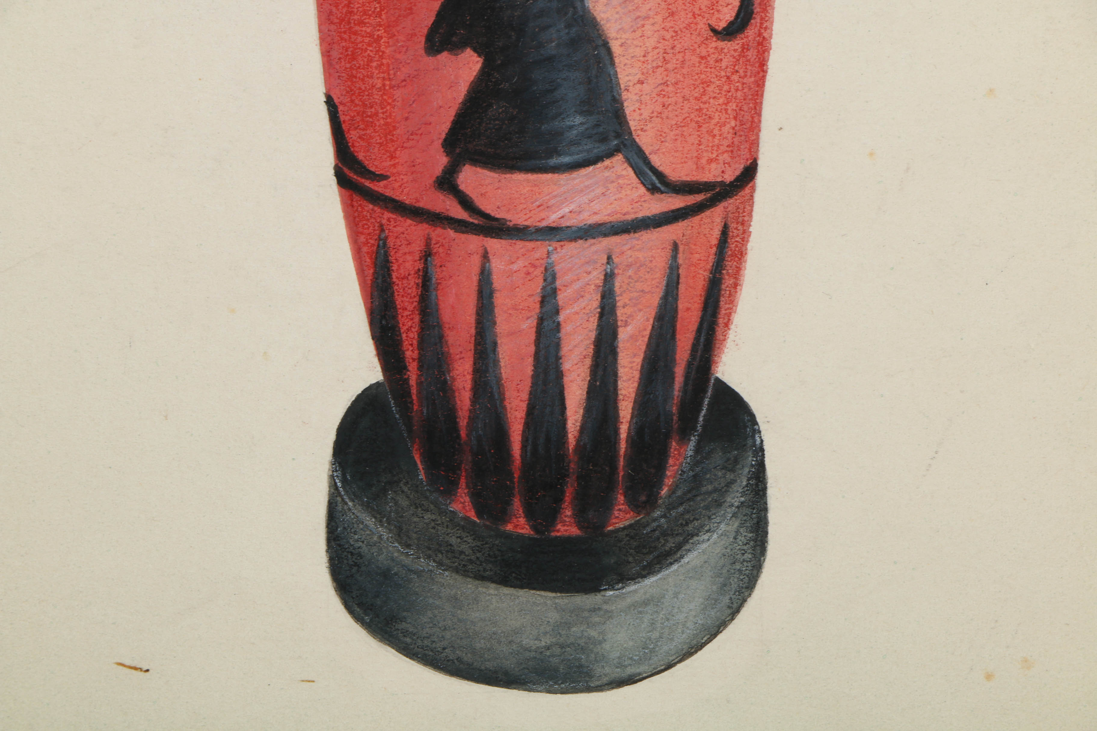 Pair of Ink and Pencil Drawings of Greek Style Vases