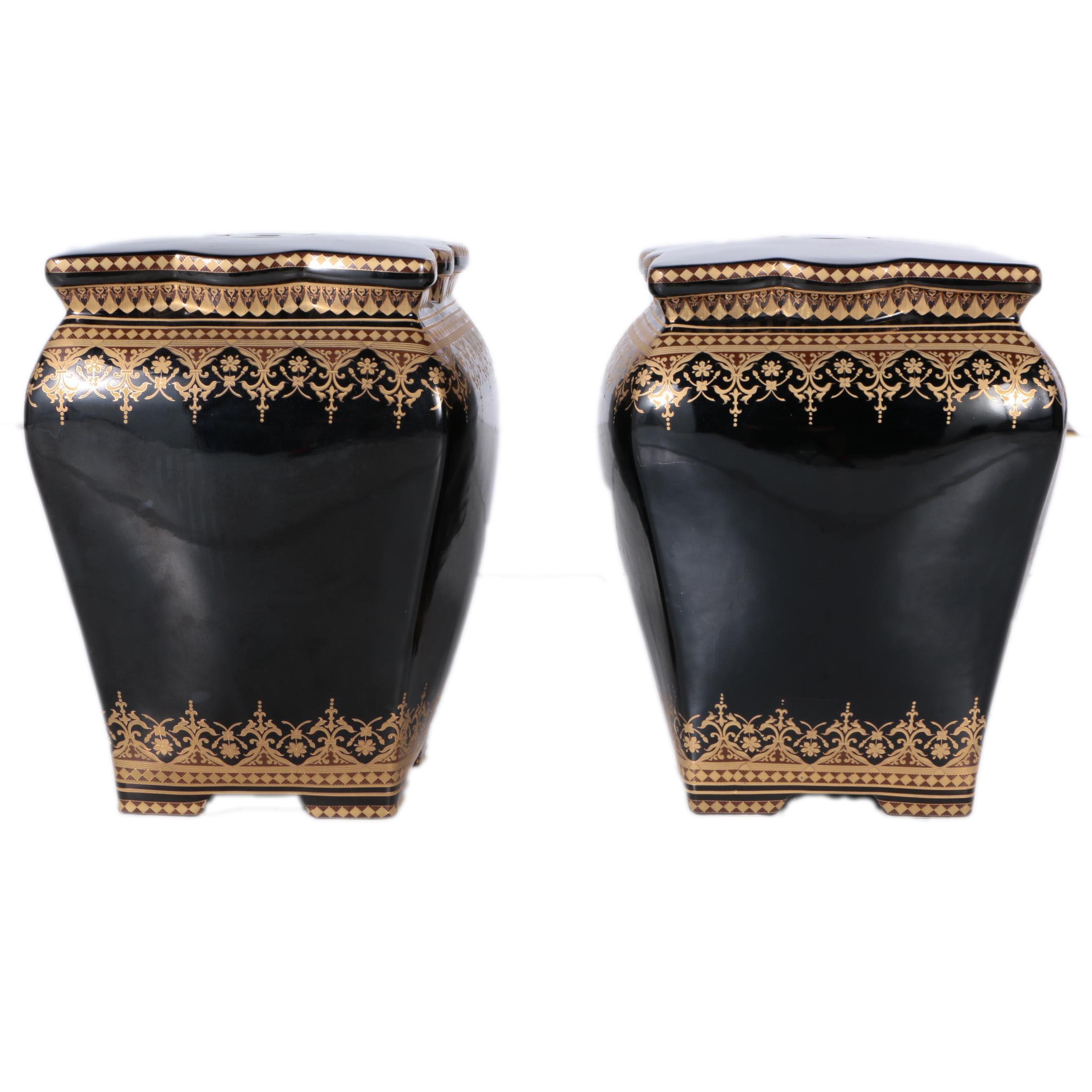 Pair of Regency Style Garden Stools