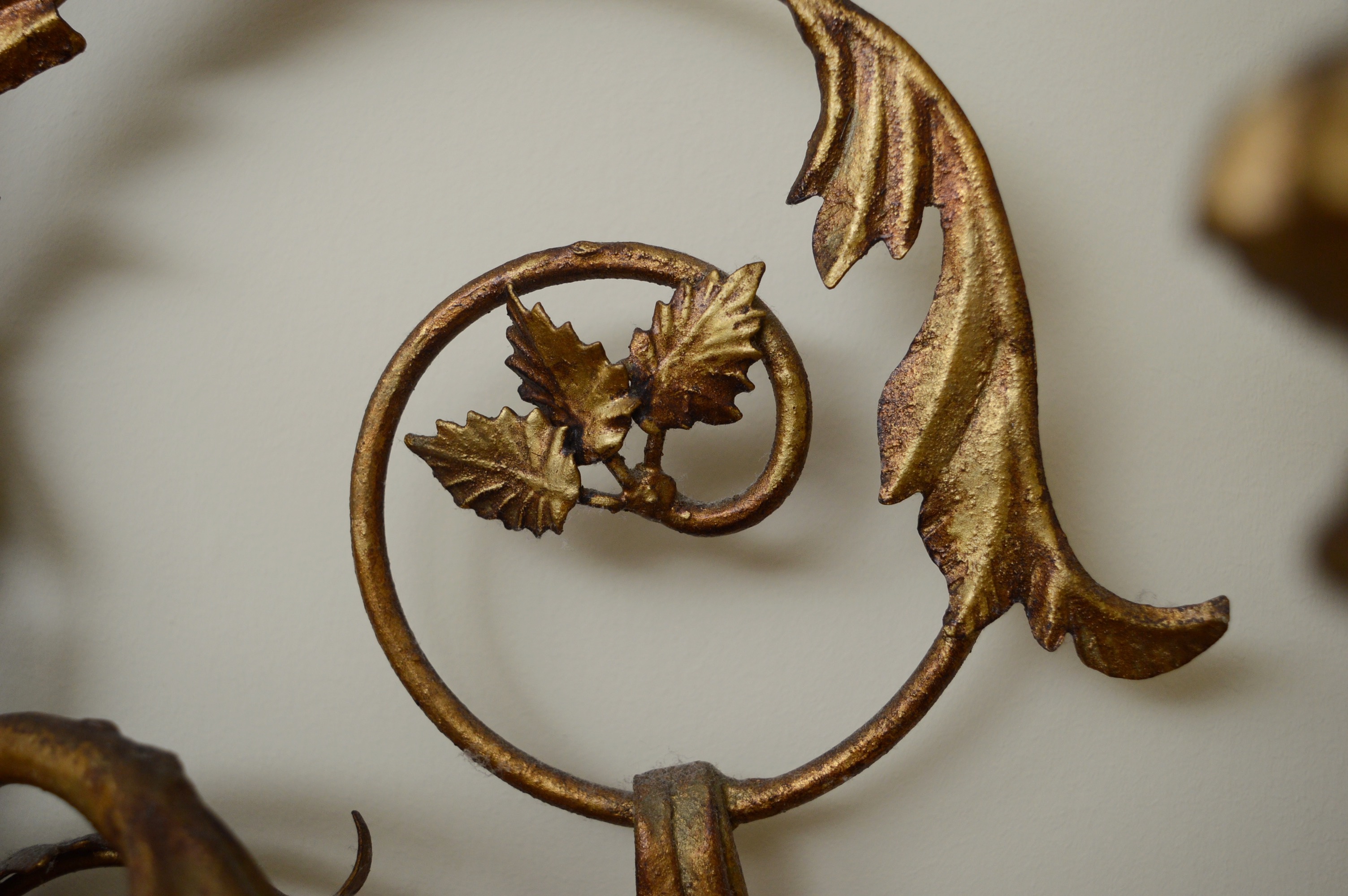 Pair of Mid Century Metal Wall Candelabra