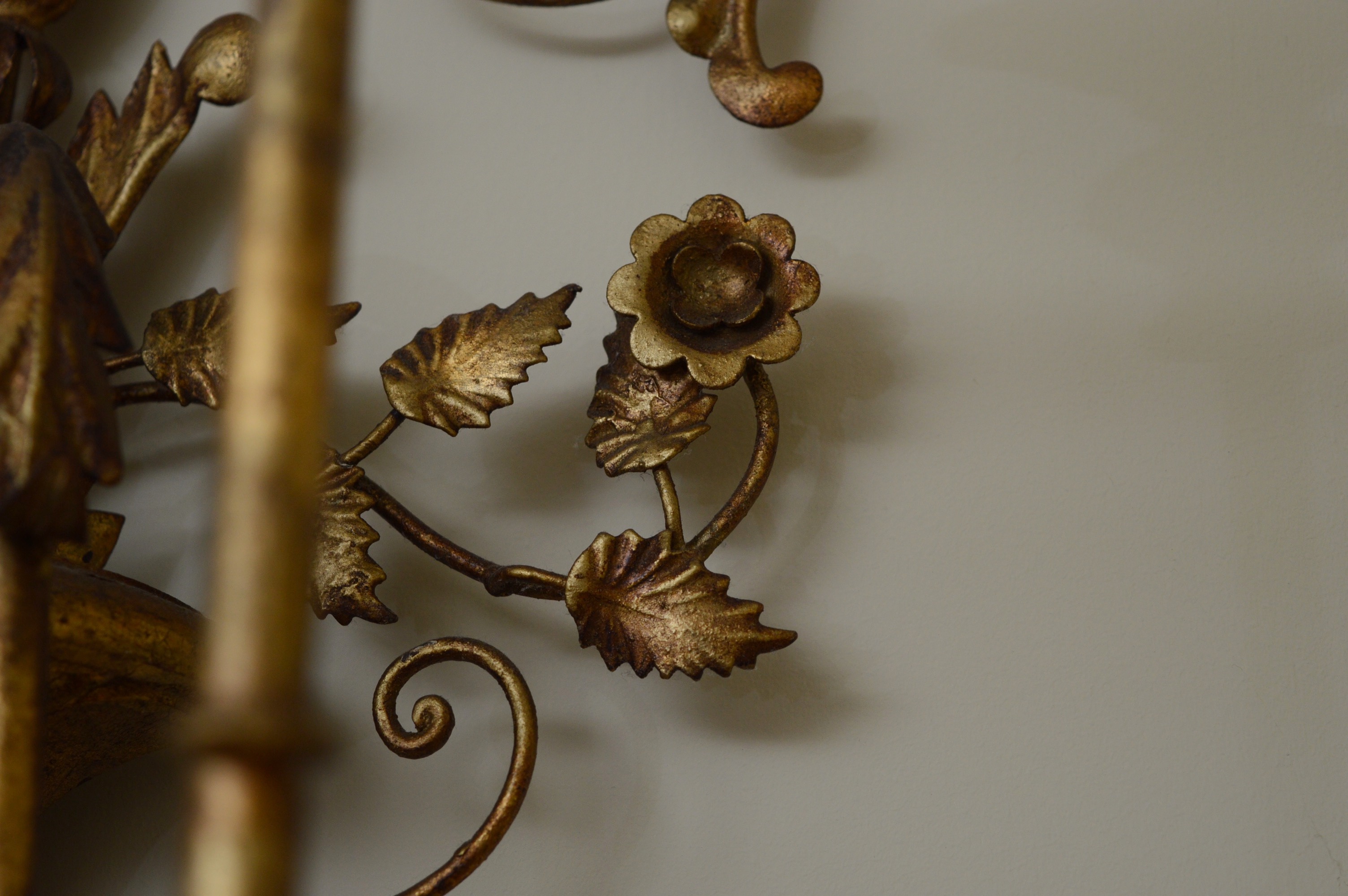 Pair of Mid Century Metal Wall Candelabra